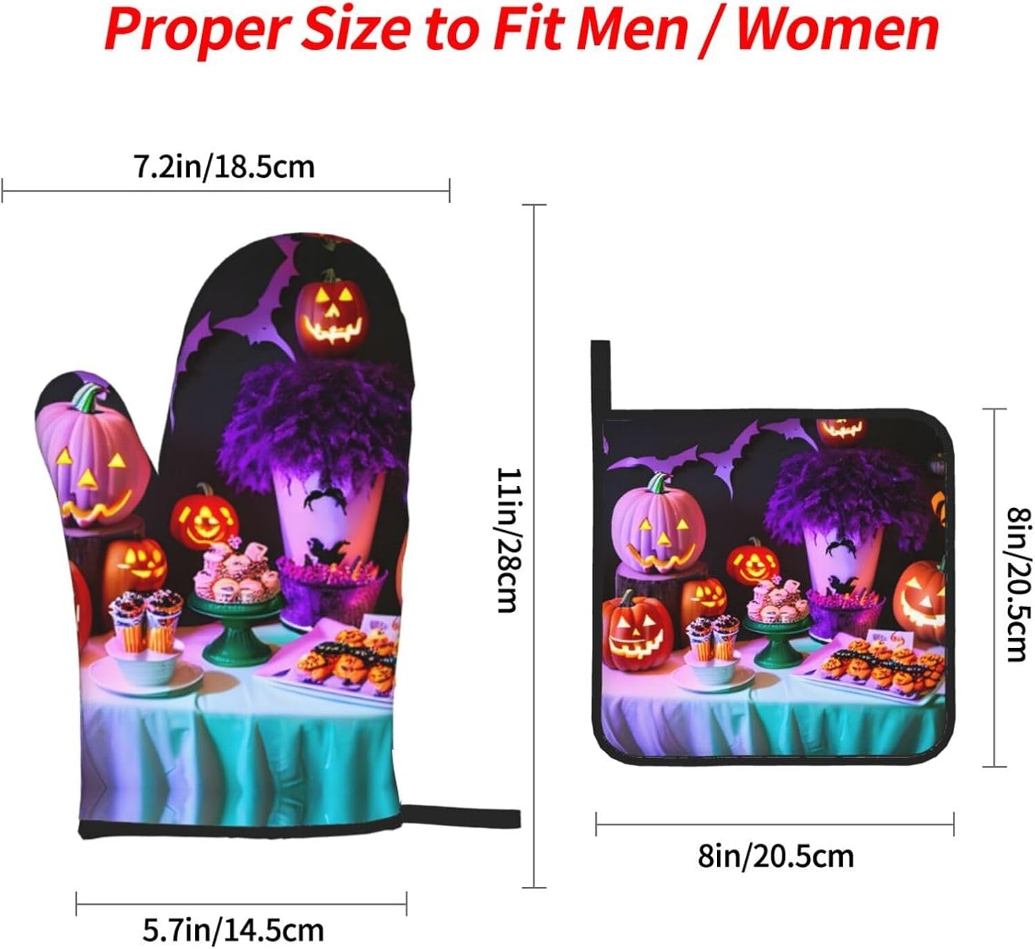 BrUgui 4-Piece Oven Mitts and Potholders Set