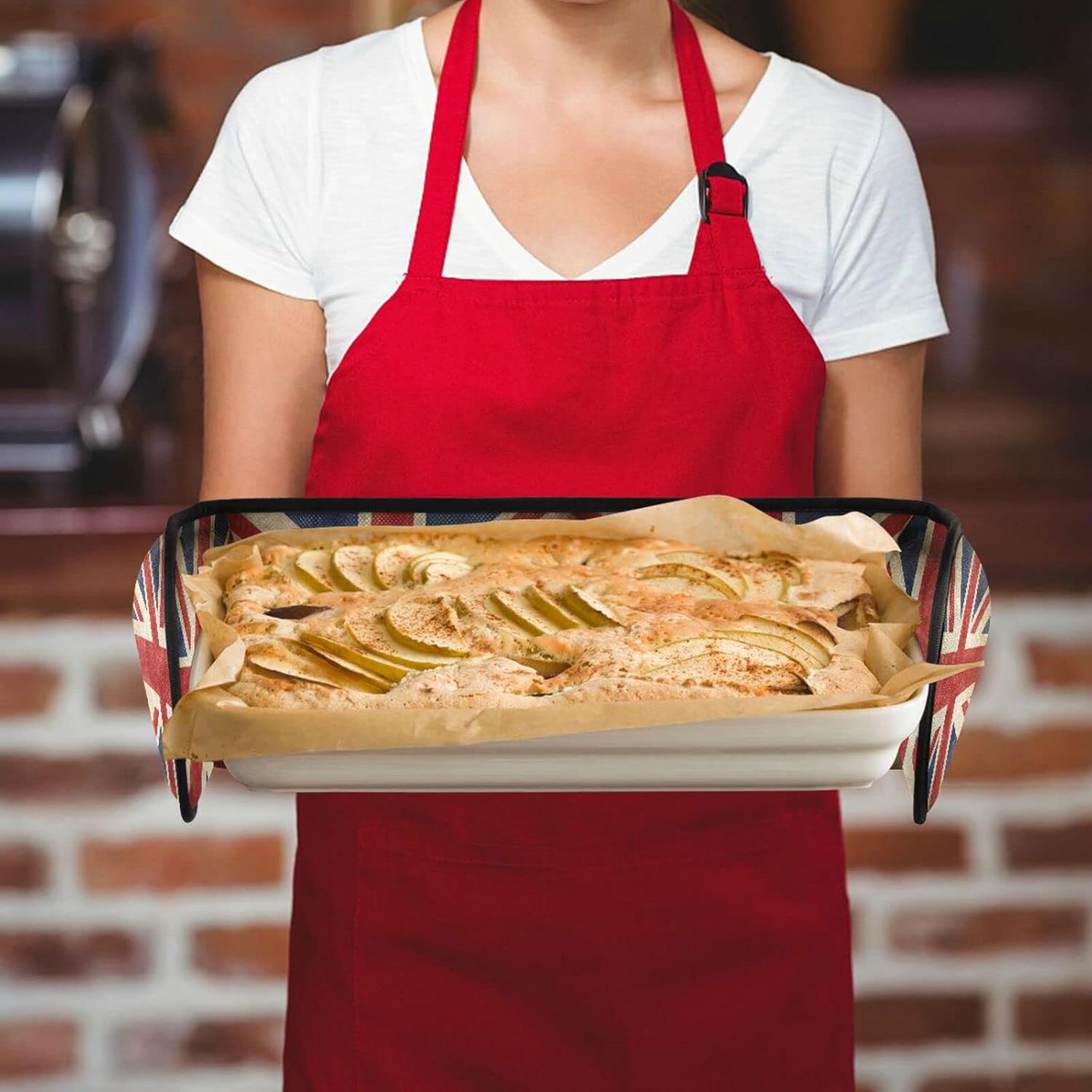 Quteprint Long Double Oven Mitts with UK Flag Pattern