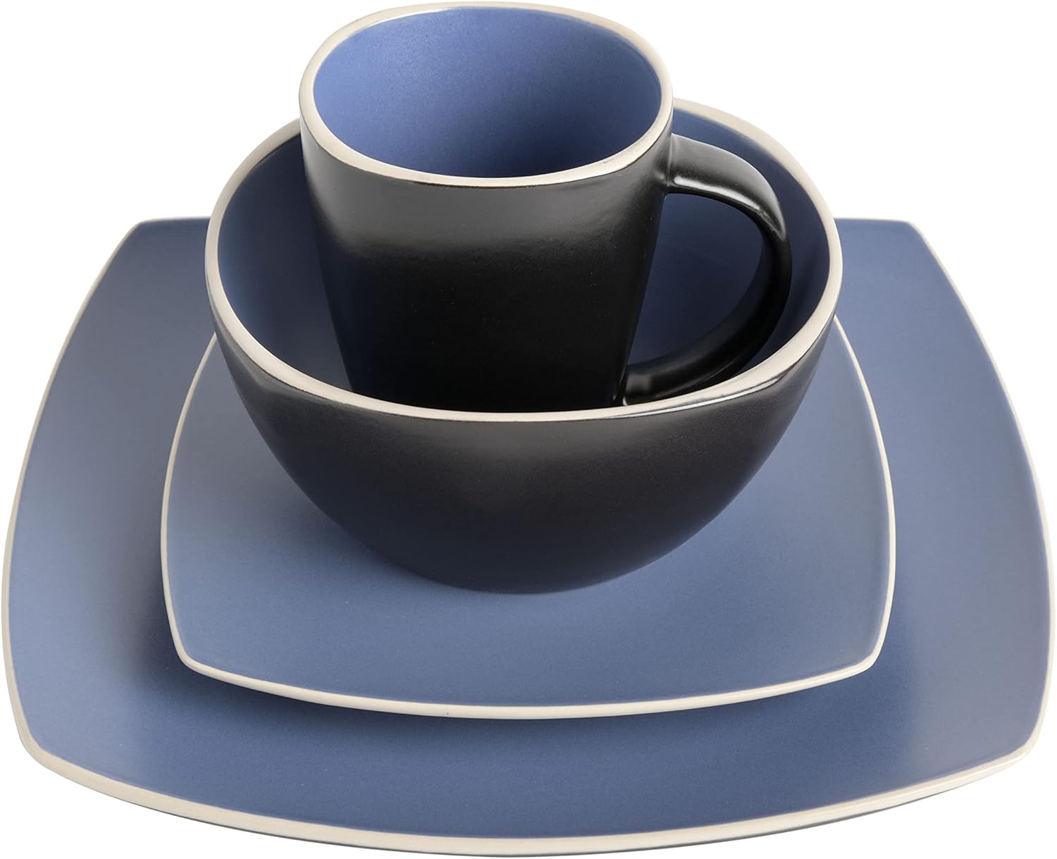 Gibson Soho Lounge Dinnerware Set 16pcs Matte Blue