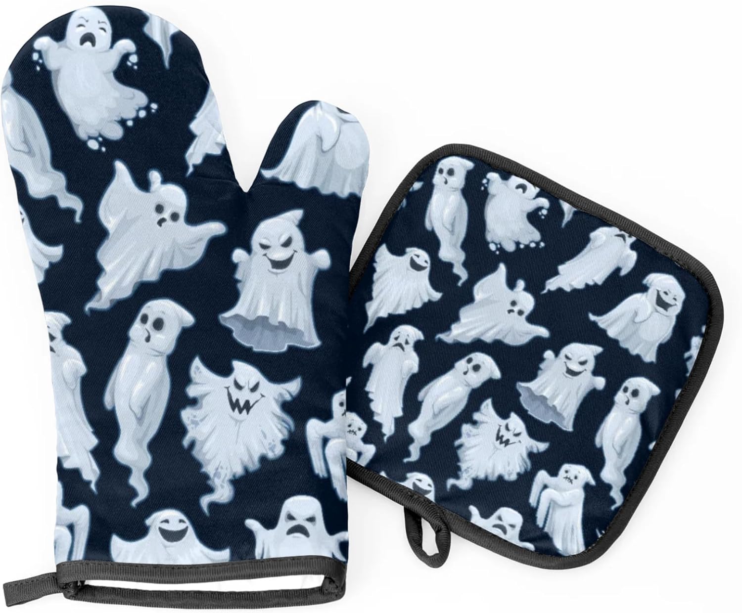 Aglebo Halloween Scary Night Ghost Oven Mitts Set of 2