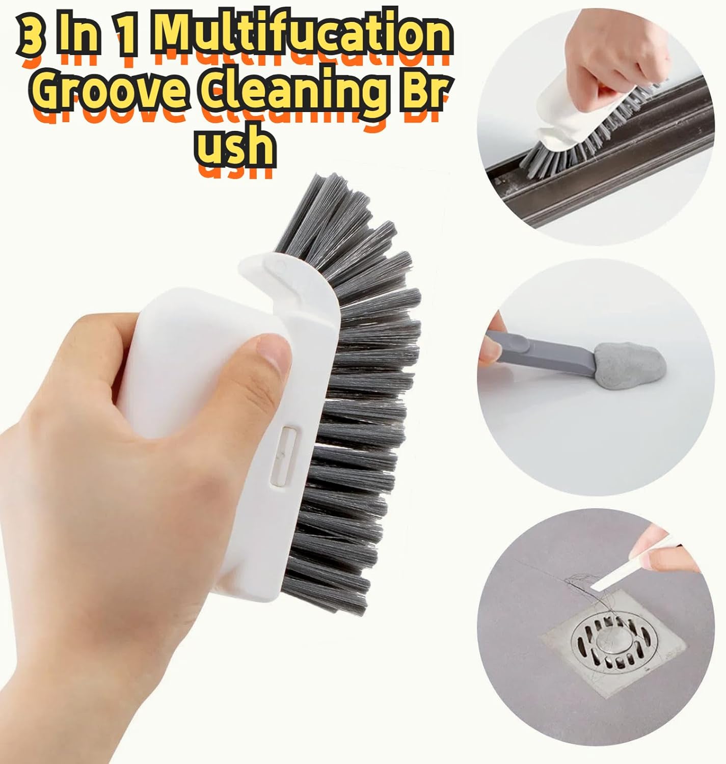 3-In-1 Window Cleaning Brush with Tweezers