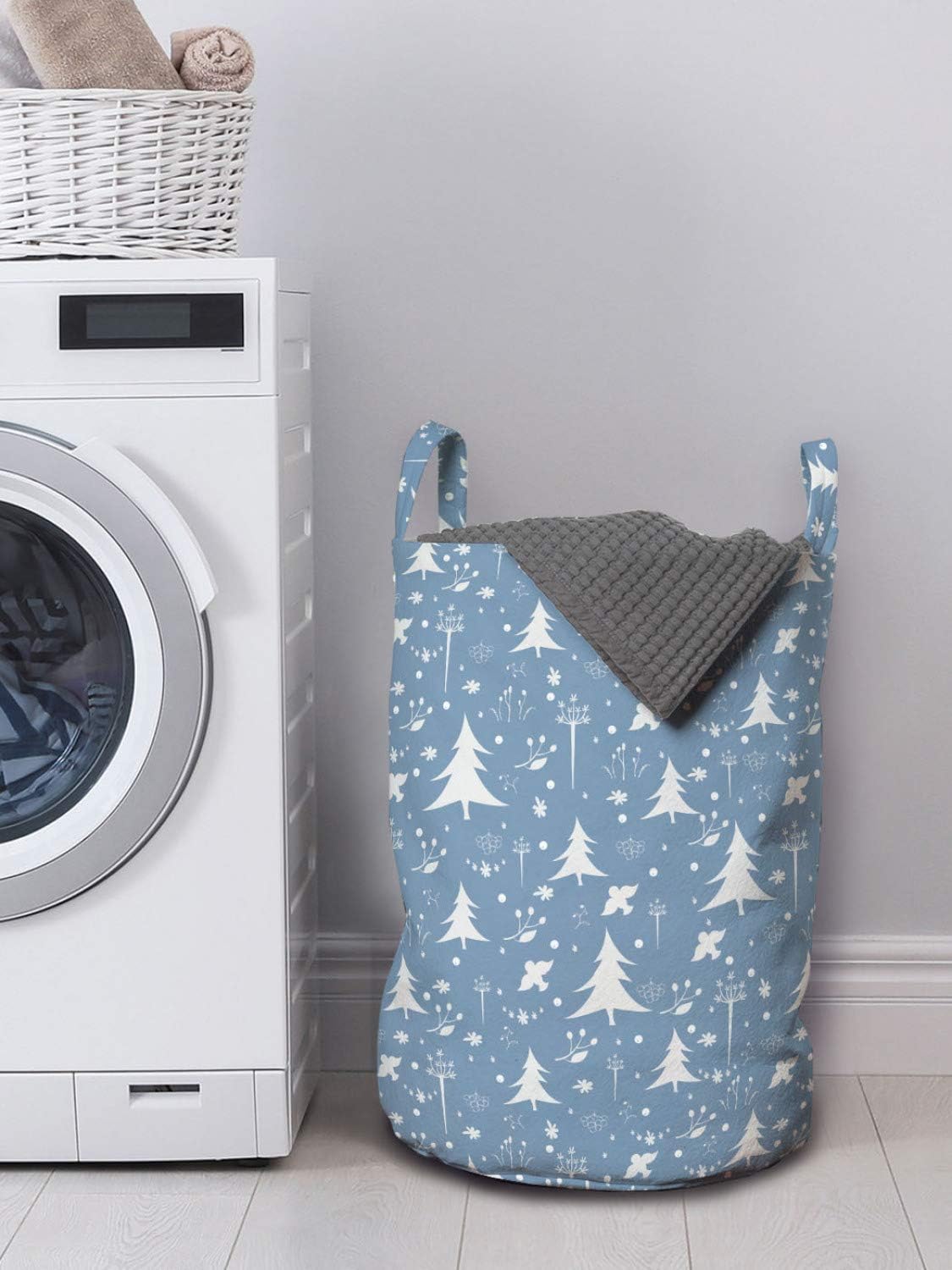 Ambesonne Winter Laundry Bag with Christmas Silhouettes 1