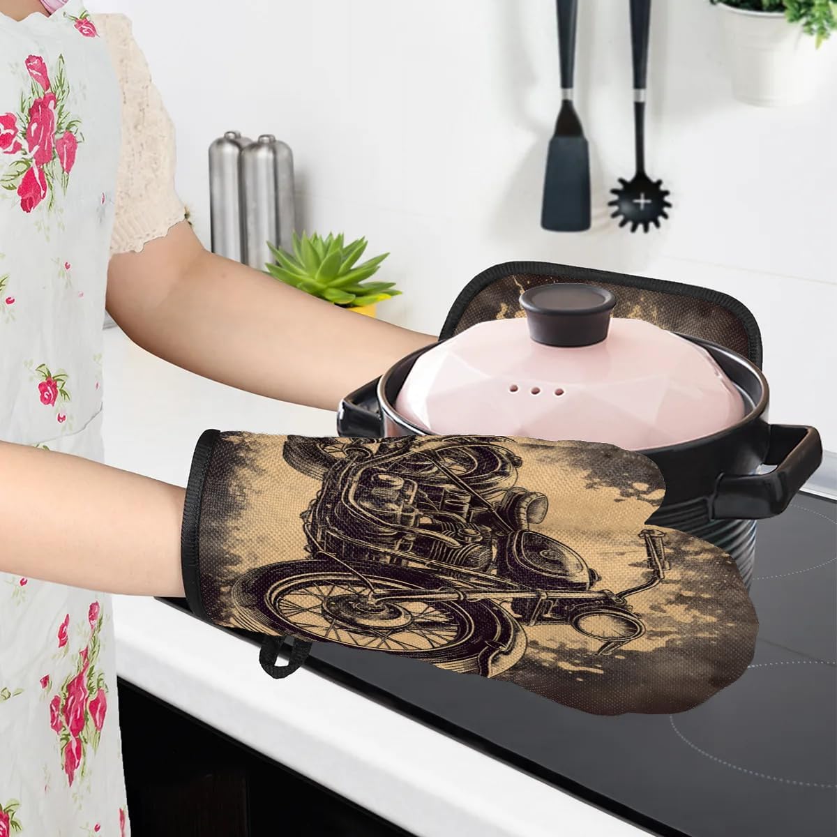 Piolysio 3-Pc Oven Mitts and Pot Holders Set