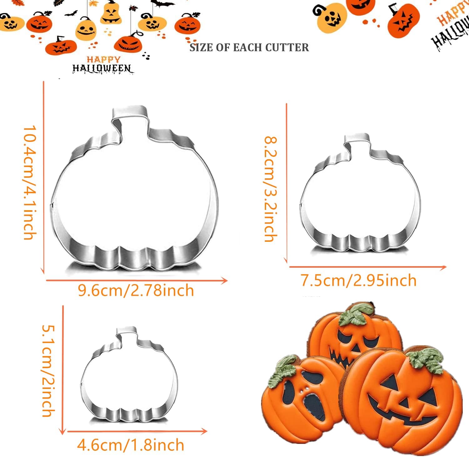 Q-BAKER Pumpkin Cookie Cutters Set - 3 Sizes