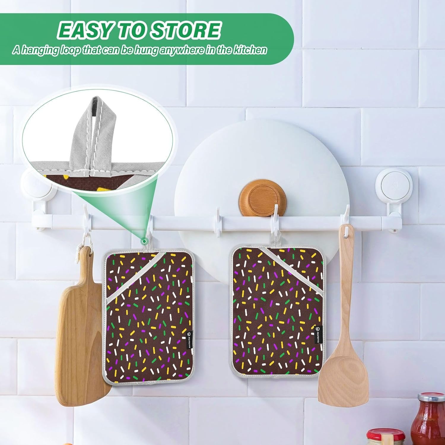 Kcldeci Colorful Sprinkles 2Pack Oven Mitts