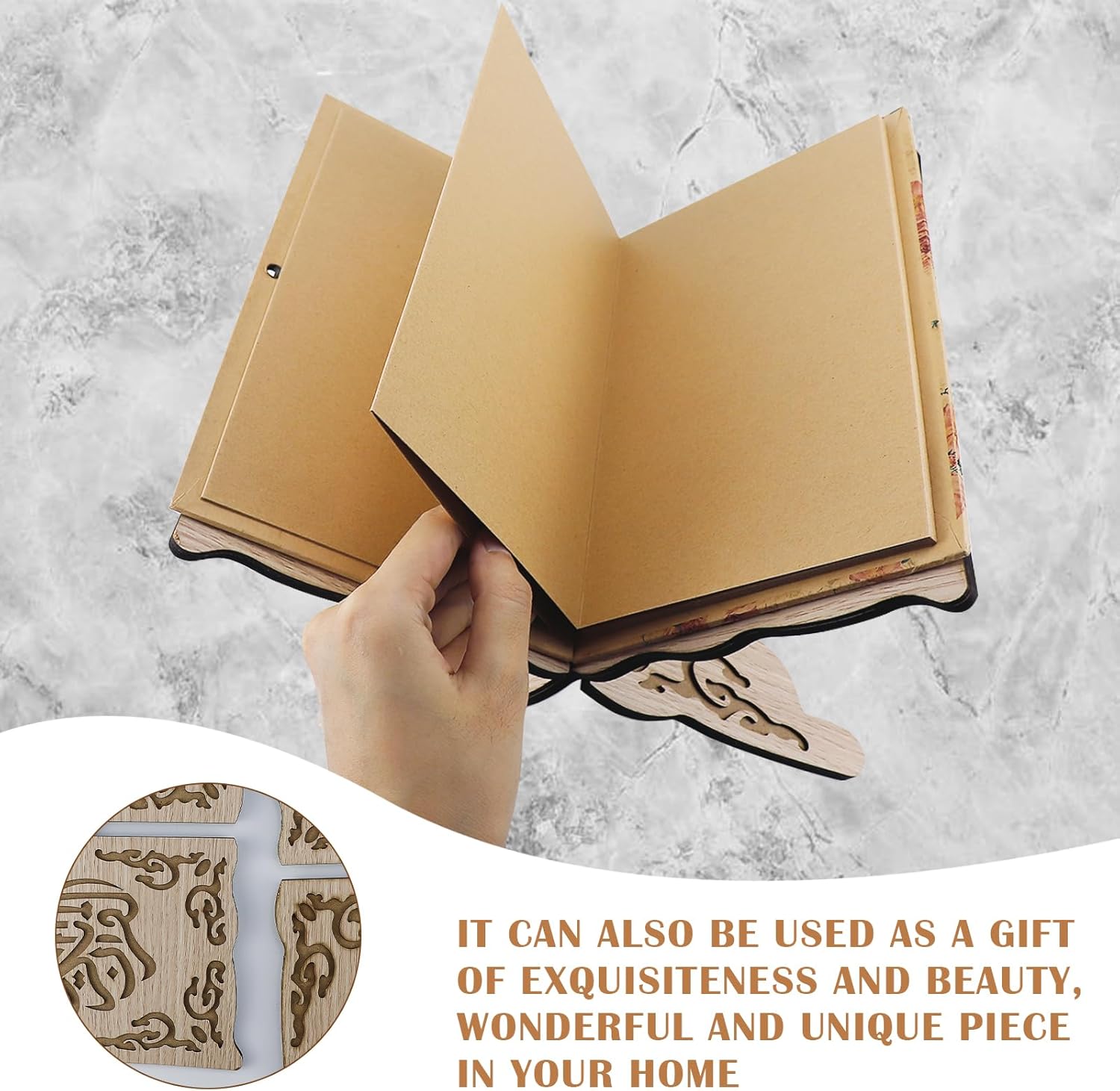 Foldable Wooden Book Stand for Cookbooks and Magazines
