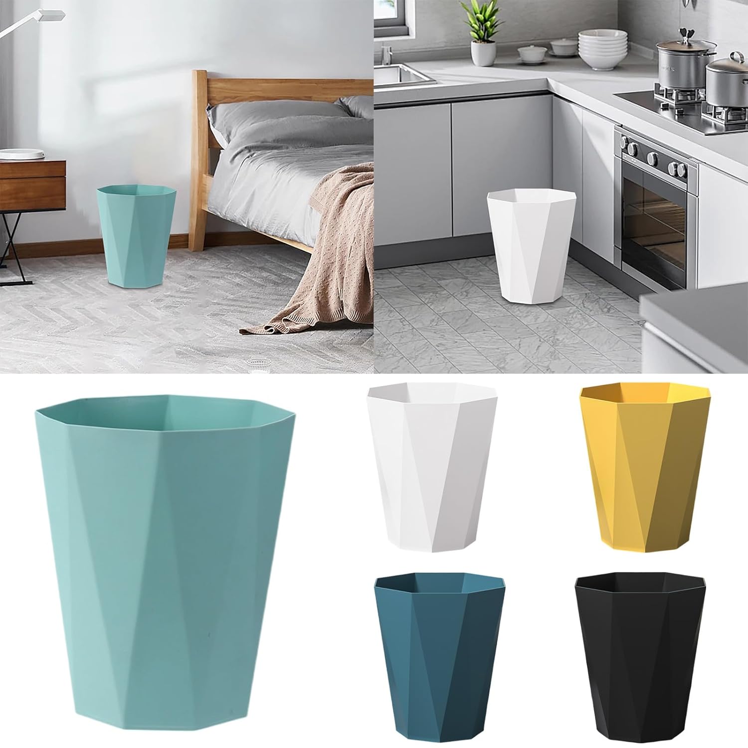 Stylish Black Trash Can for Bathrooms and Kitchens