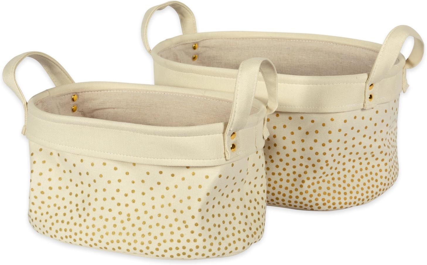 DII Canvas Laundry Basket Set of 2 Confetti Gold 1