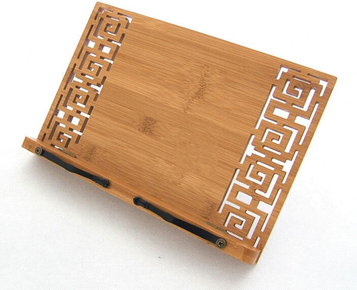 Portable Bamboo Cookbook Stand with Adjustable Angle