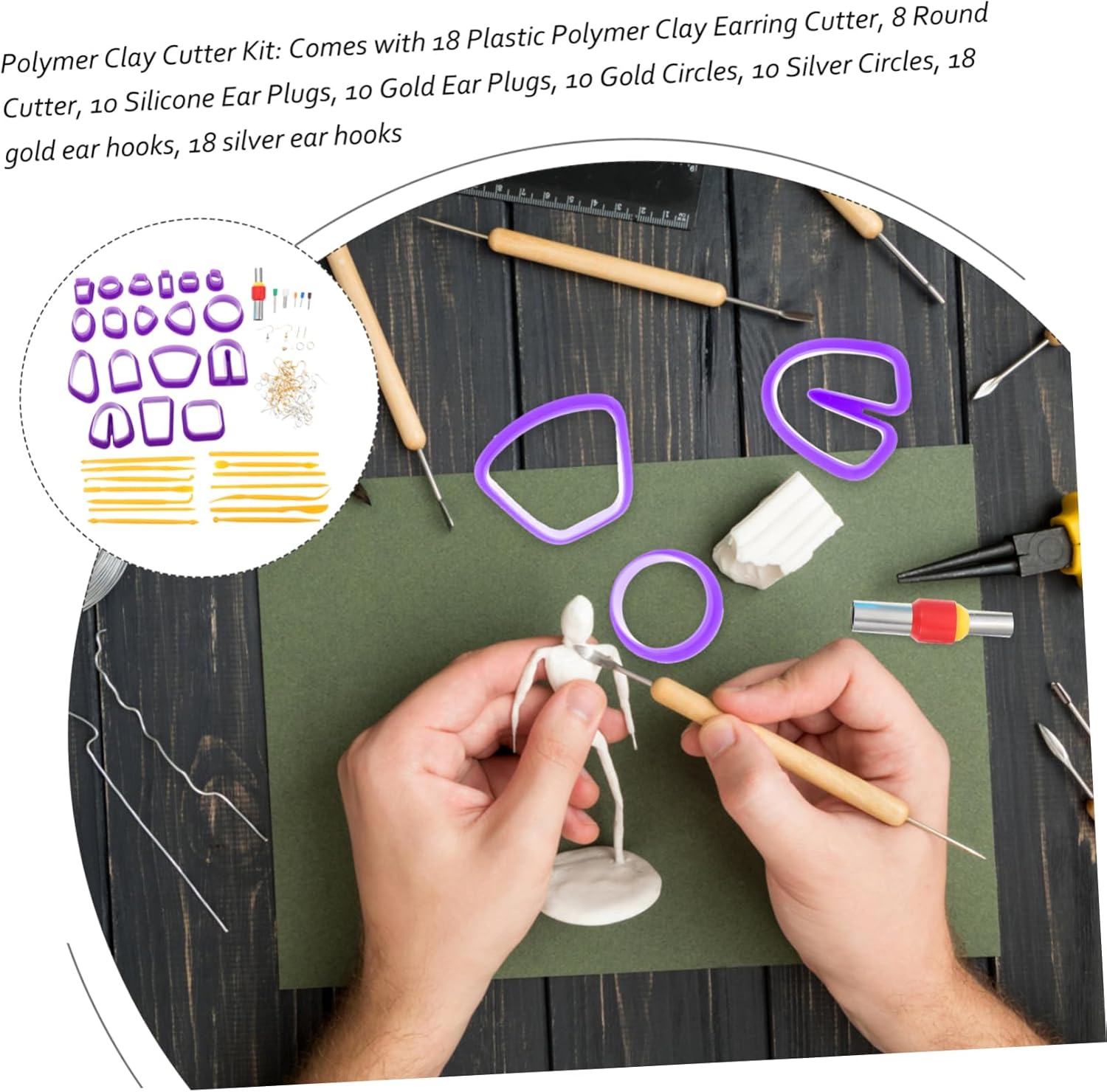 OHPHCALL Purple Plastic Polymer Clay Cutter Kit