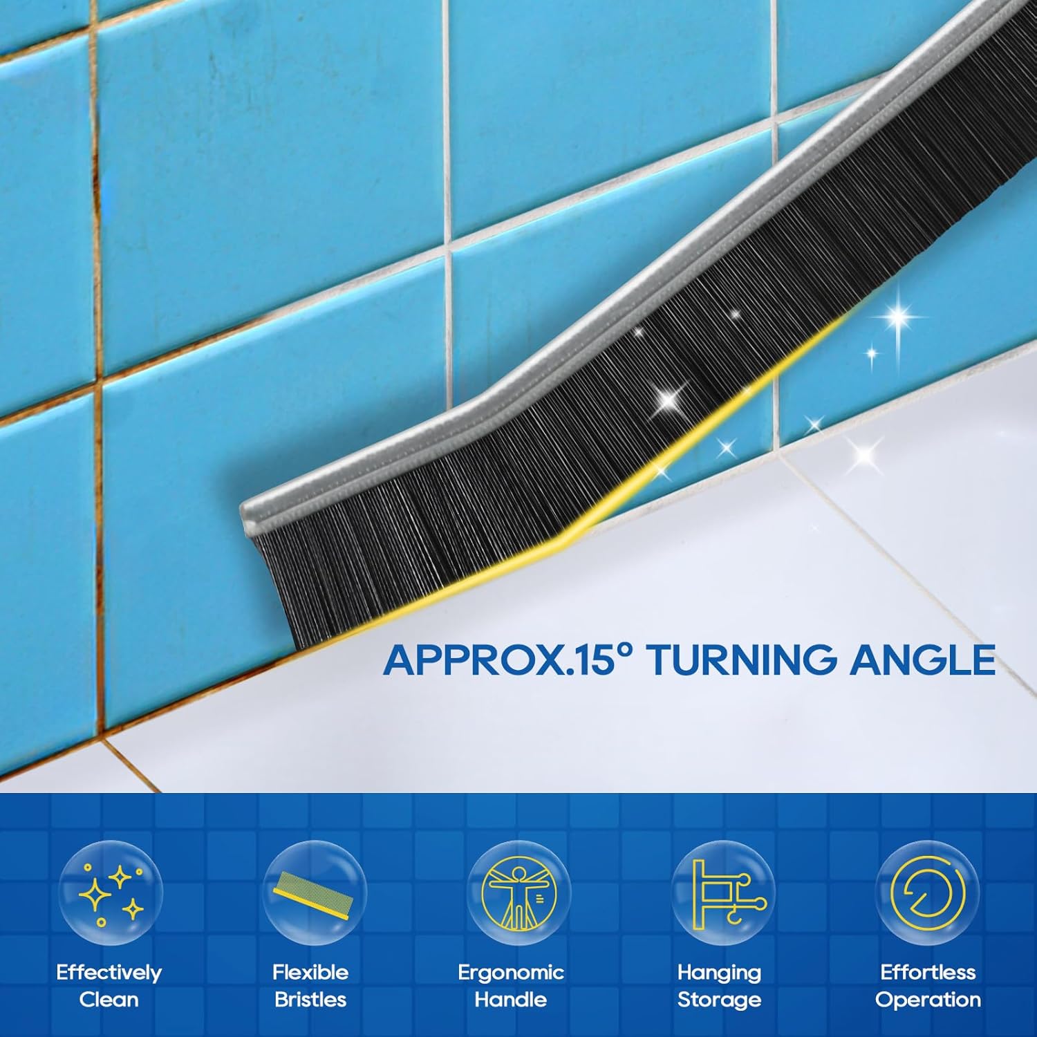 MEKER Crevice Cleaning Brush Set 4PCS Hard Bristle