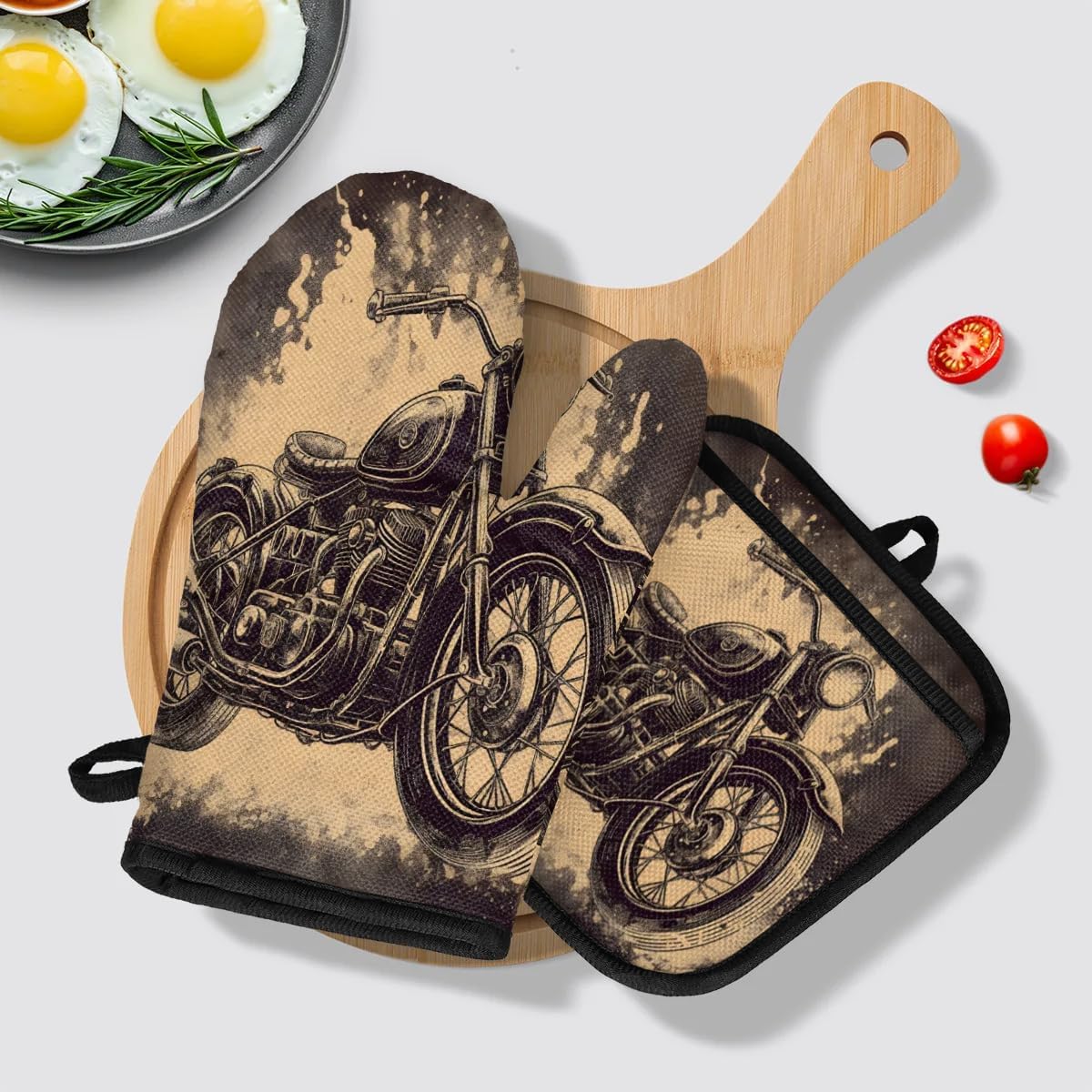 Piolysio 3-Pc Oven Mitts and Pot Holders Set
