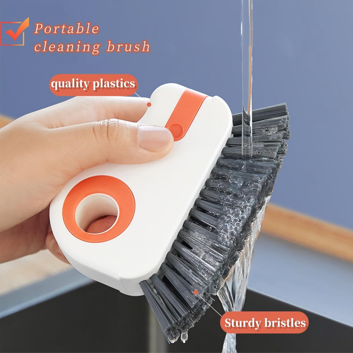 MauSong 2 in 1 Window Cleaning Kit with Hidden Scraper and Crevice Brush