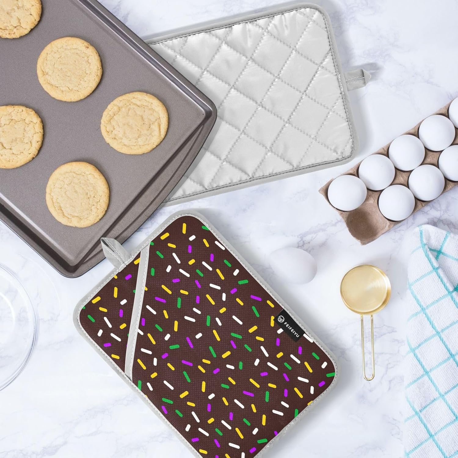 Kcldeci Colorful Sprinkles 2Pack Oven Mitts