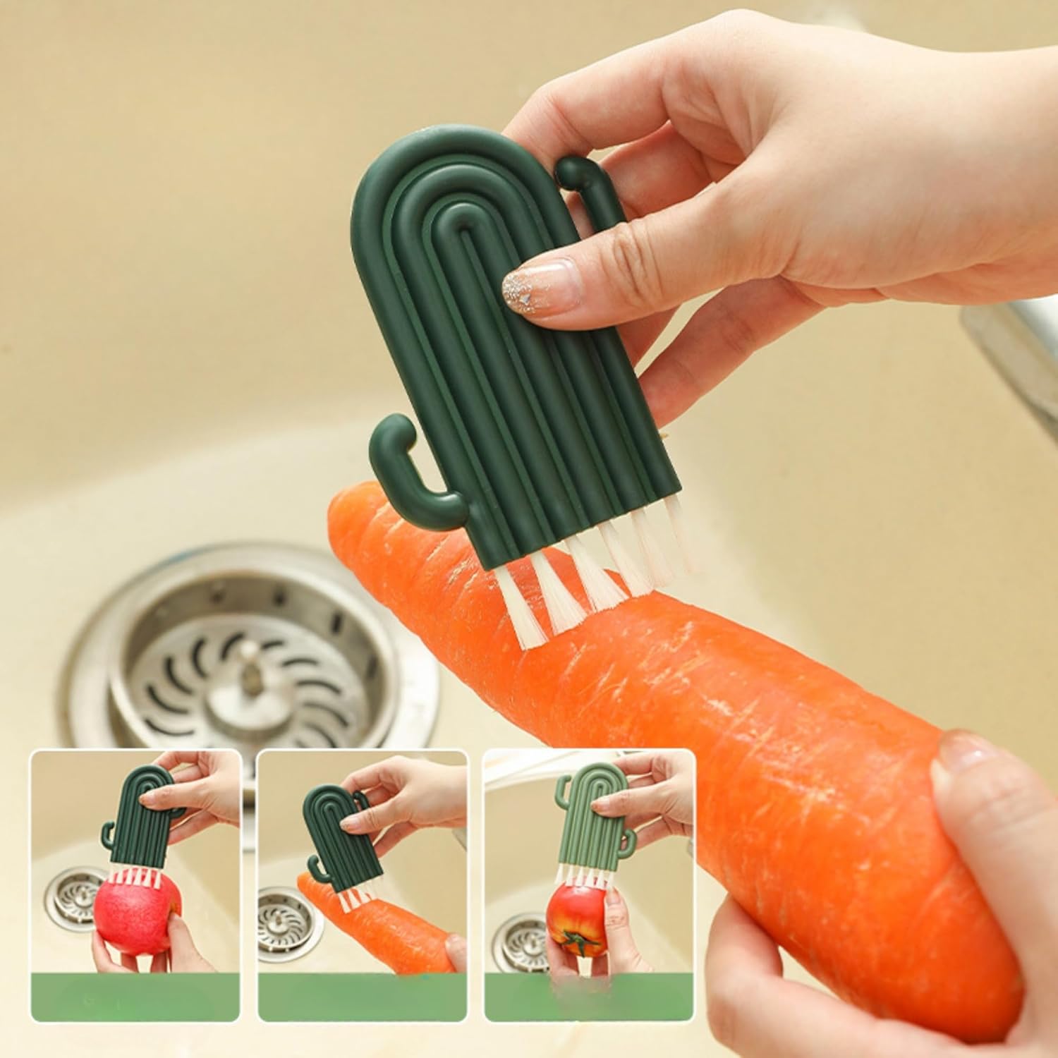 Brush Cleaning Cactus Multi Functional Cleaning Brush - 2 PCS