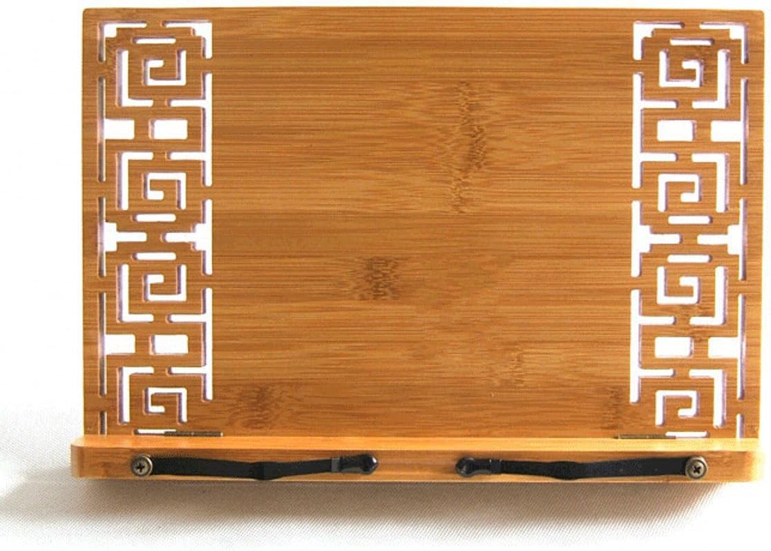 Portable Bamboo Cookbook Stand with Adjustable Angle
