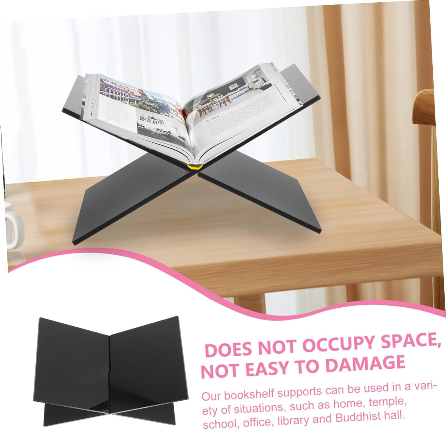 Cabilock Acrylic Cookbook Stand Bookshelf Tablet Holder