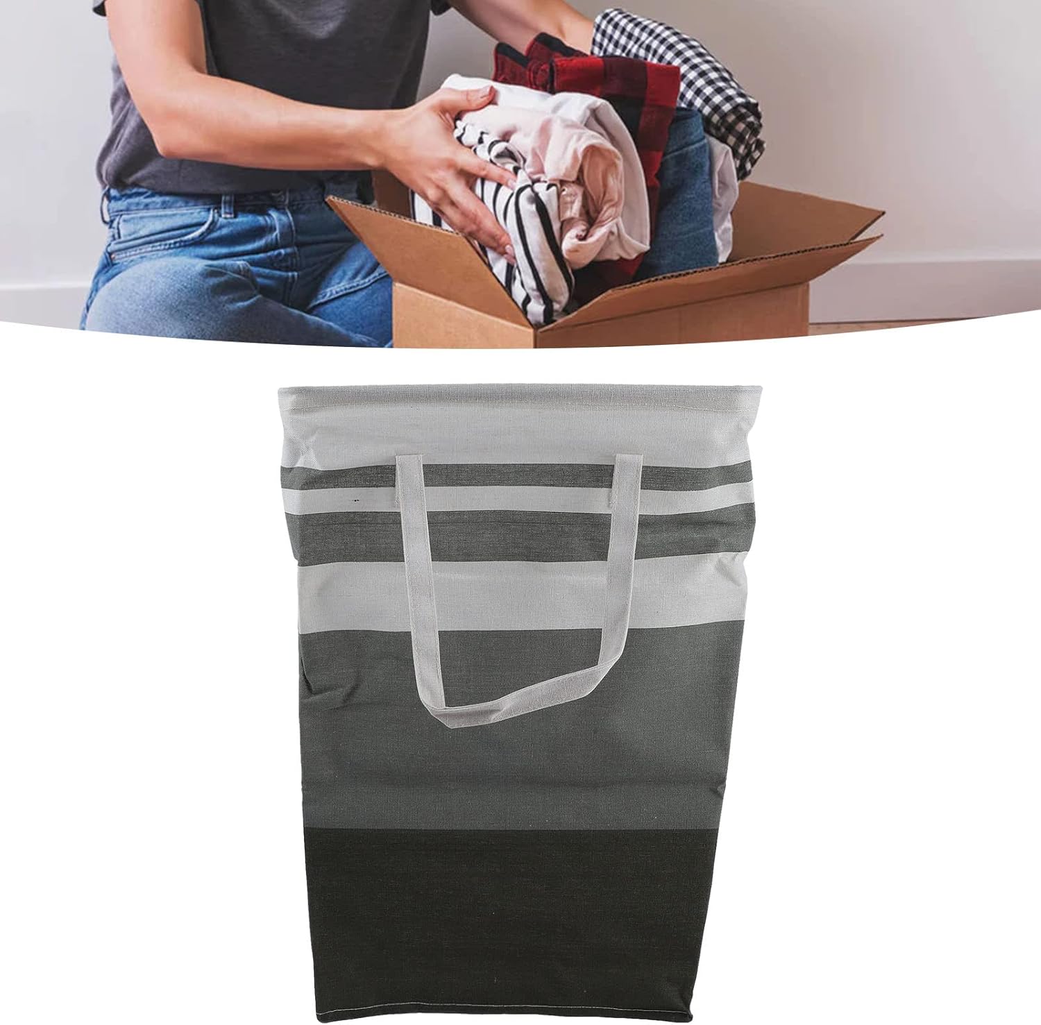 Restokki 2-Piece Laundry Basket 75L with Handles