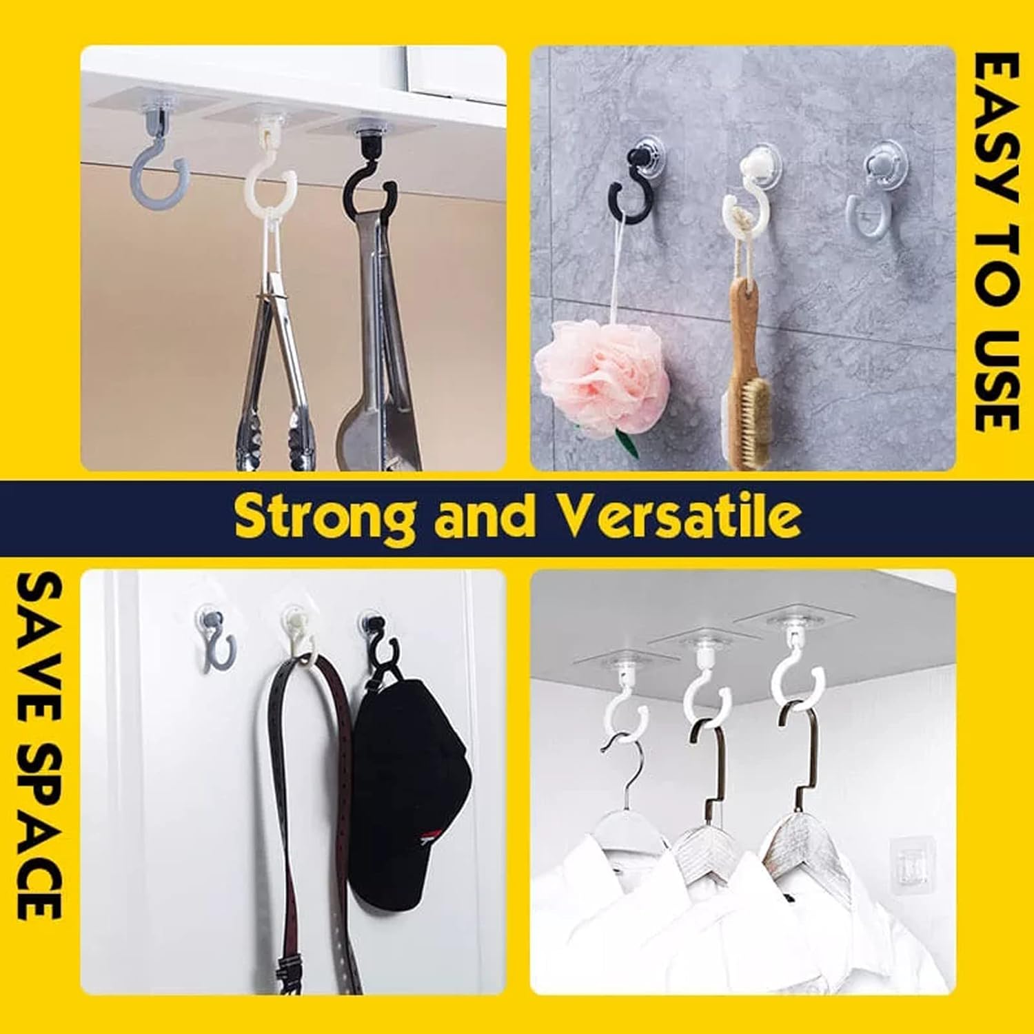 360 Degree Wall Hook for Kitchen Towel Storage