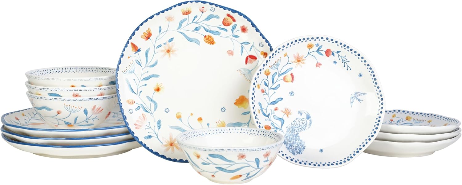 Fitz and Floyd Gracie Floral 12-Piece Dinnerware Set