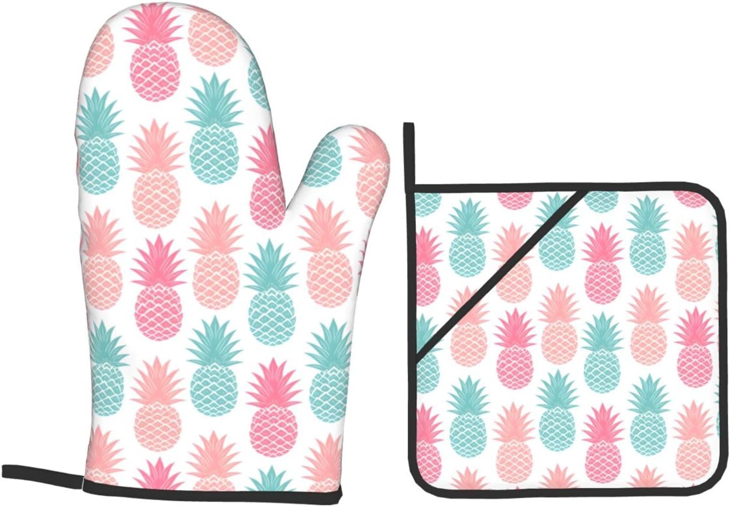 Pineapple Oven Mitts 4 Pcs Set for Kitchen Cooking