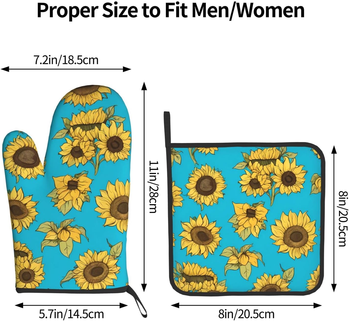 Quopvn Sunflowers Oven Mitts and Pot Holders Set 2pcs