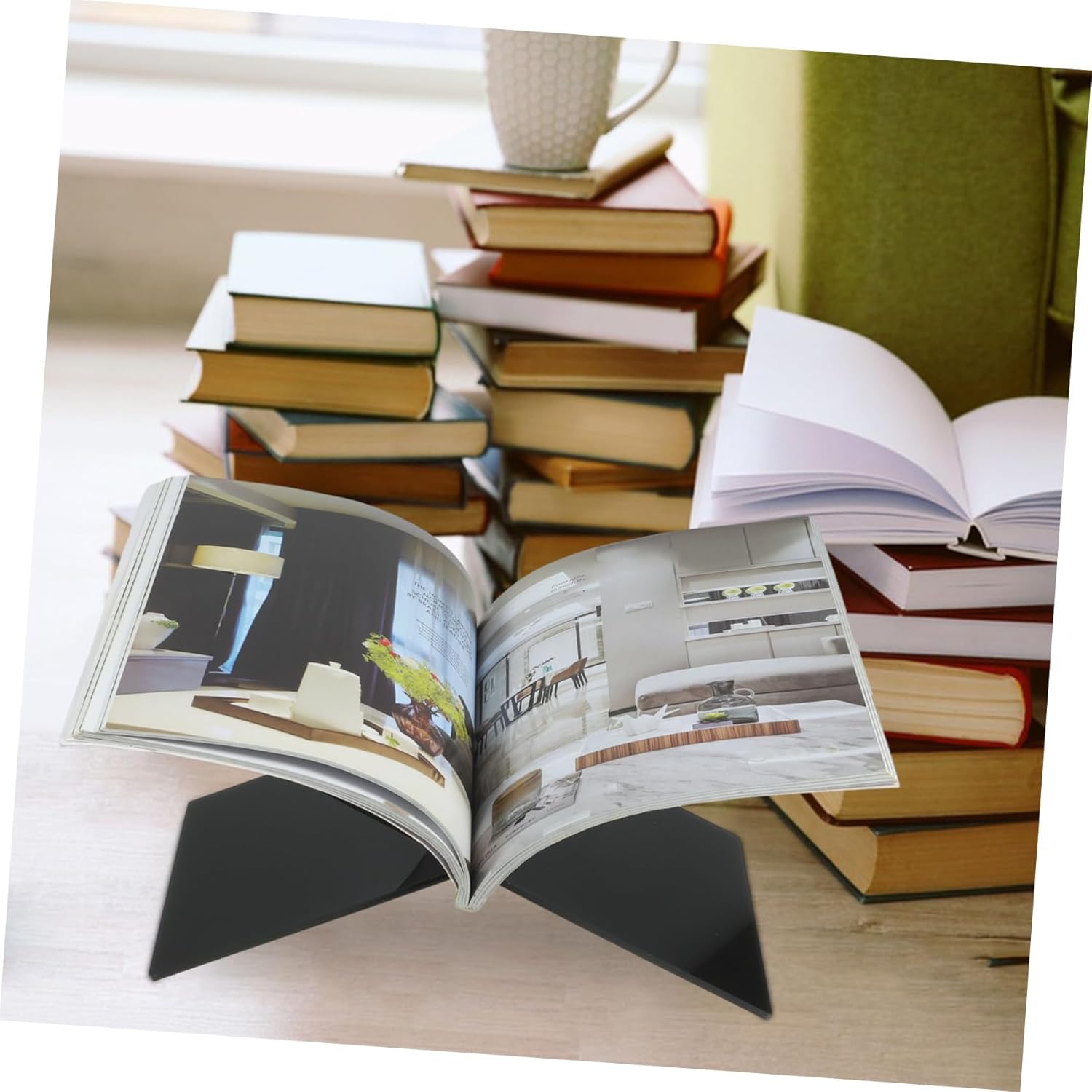 COHEALI Acrylic Cookbook Stand Kitchen Display Stand