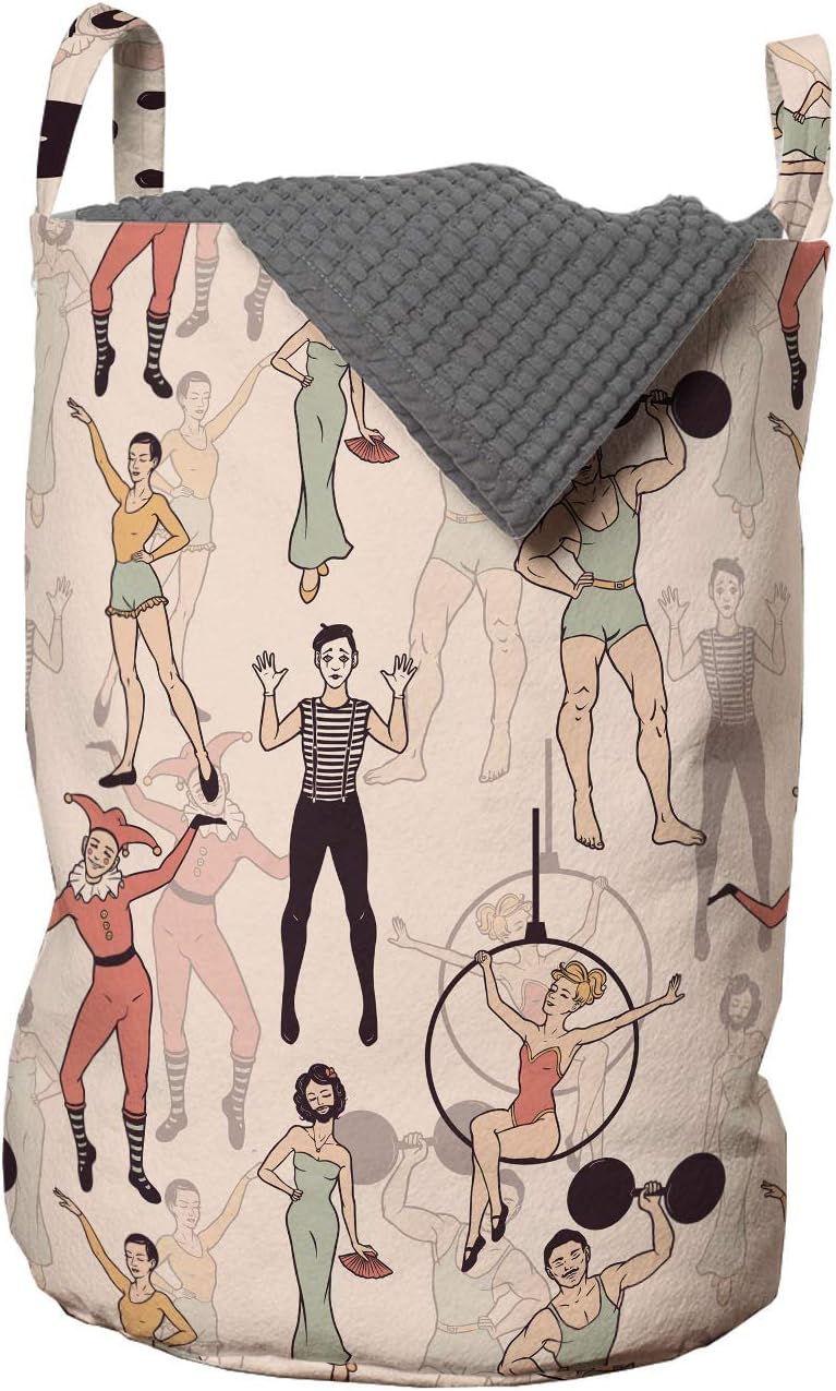 Ambesonne Circus Laundry Bag Multicolor 13 x 19