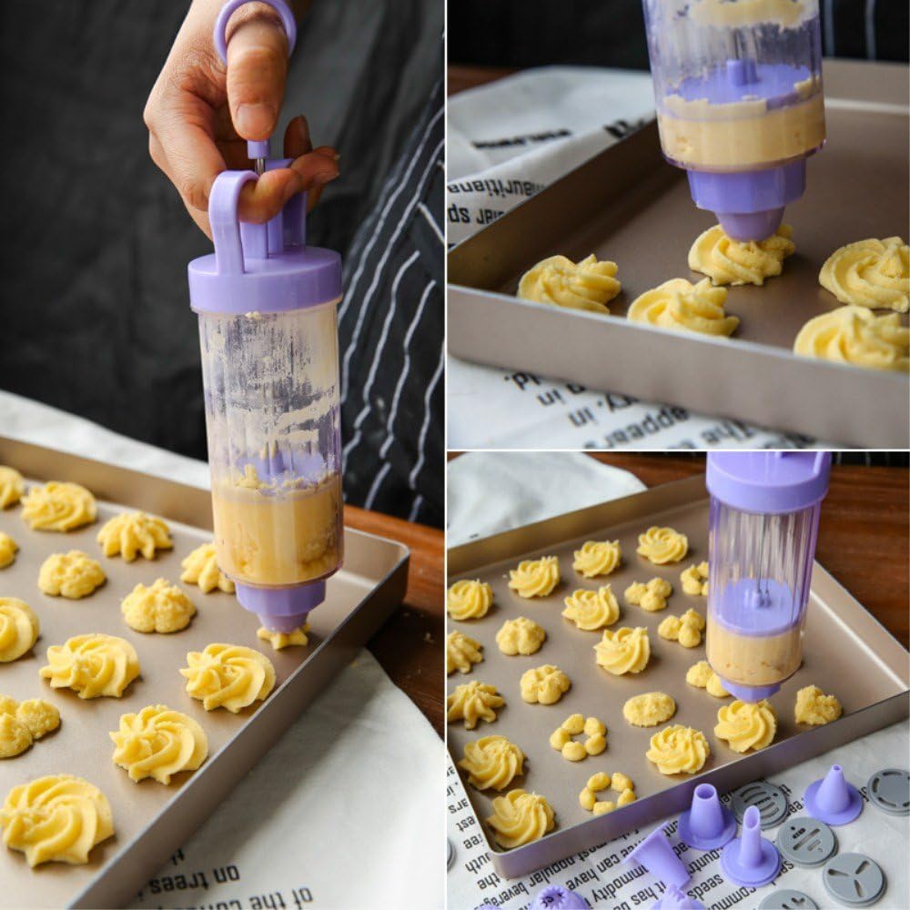 GH8 Cookie Press Kit with 10 Discs and 8 Icing Tips