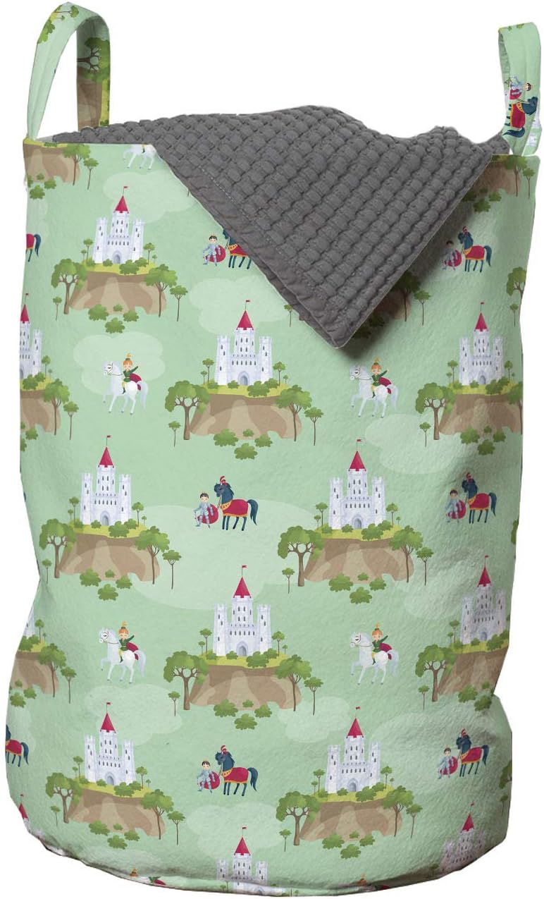 Ambesonne Prince Laundry Bag with Horse and Castle Design