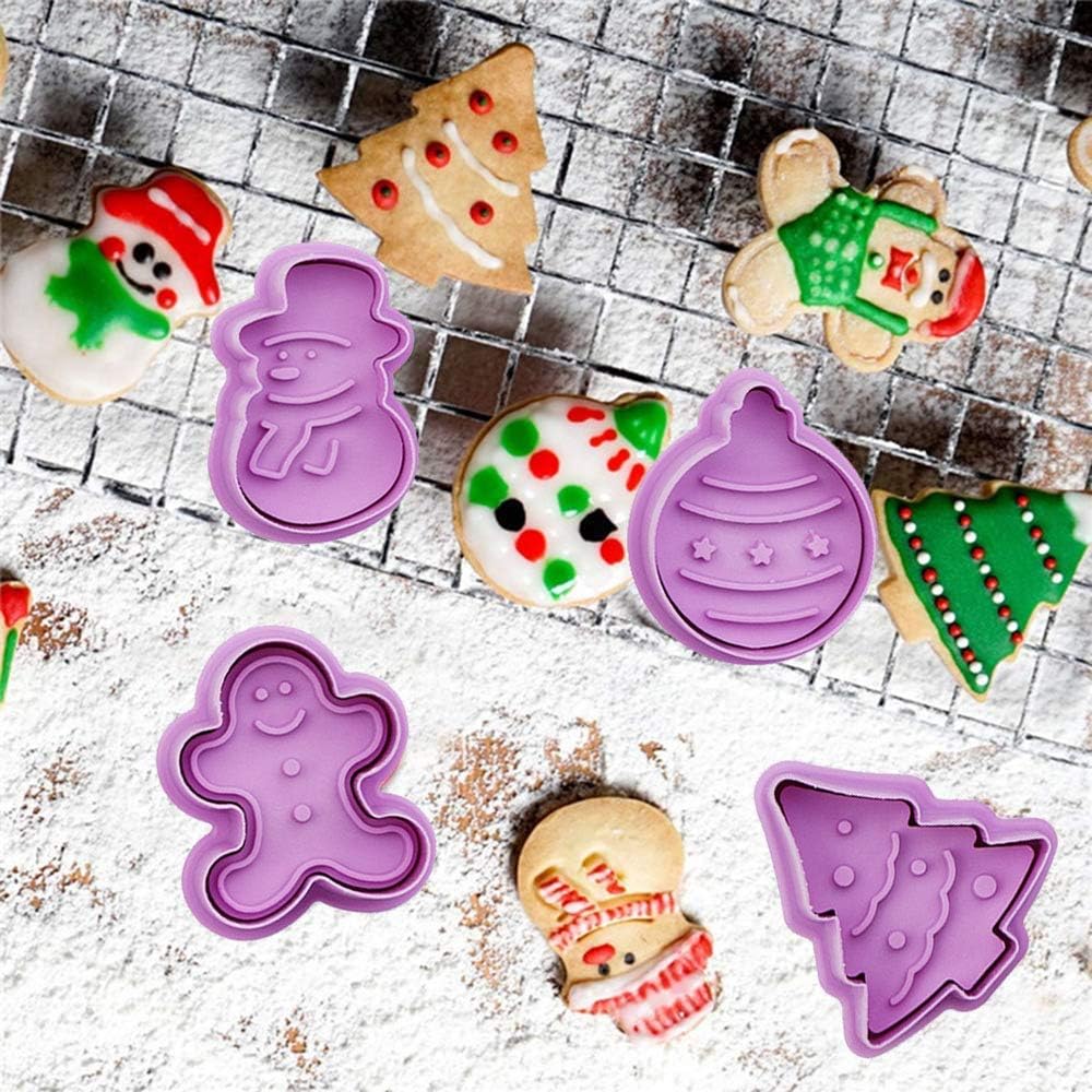DonLeeving 8 Piece Christmas Cookie Cutter Set Purple 1