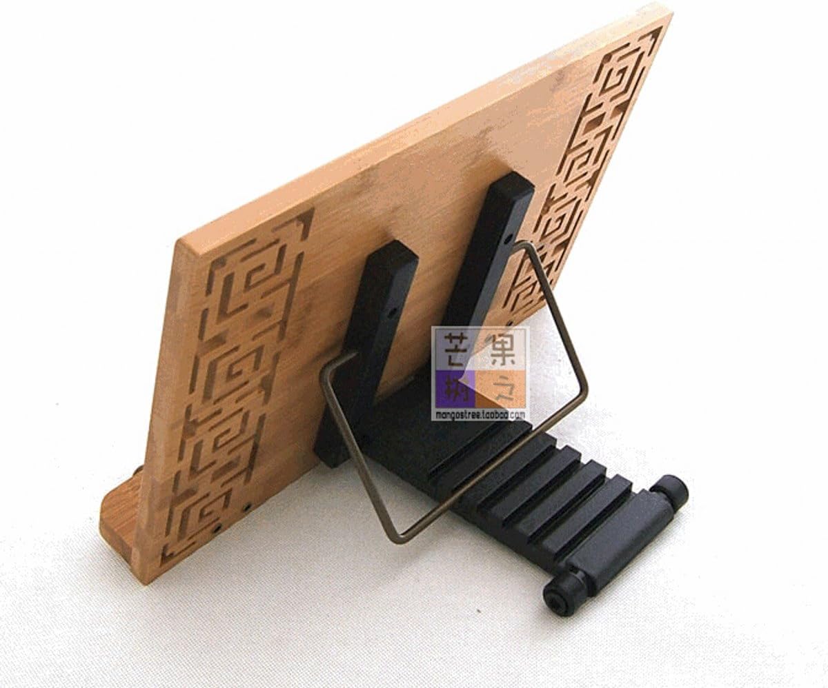 Portable Bamboo Cookbook Stand with Adjustable Angle