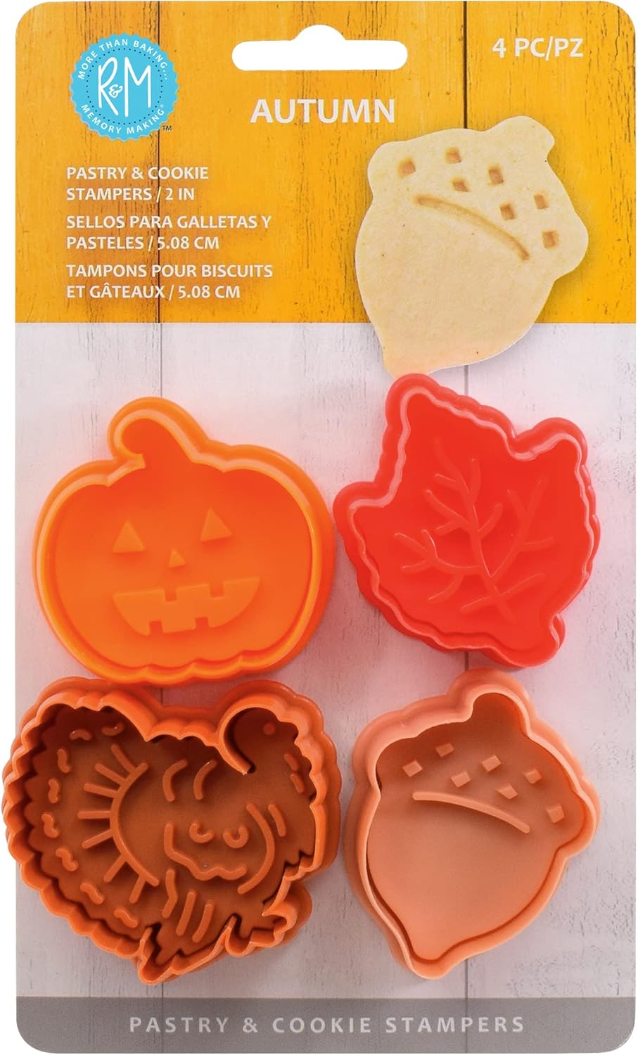 RM Autumn Theme Pastry Cookie Stamper Set of 4 1