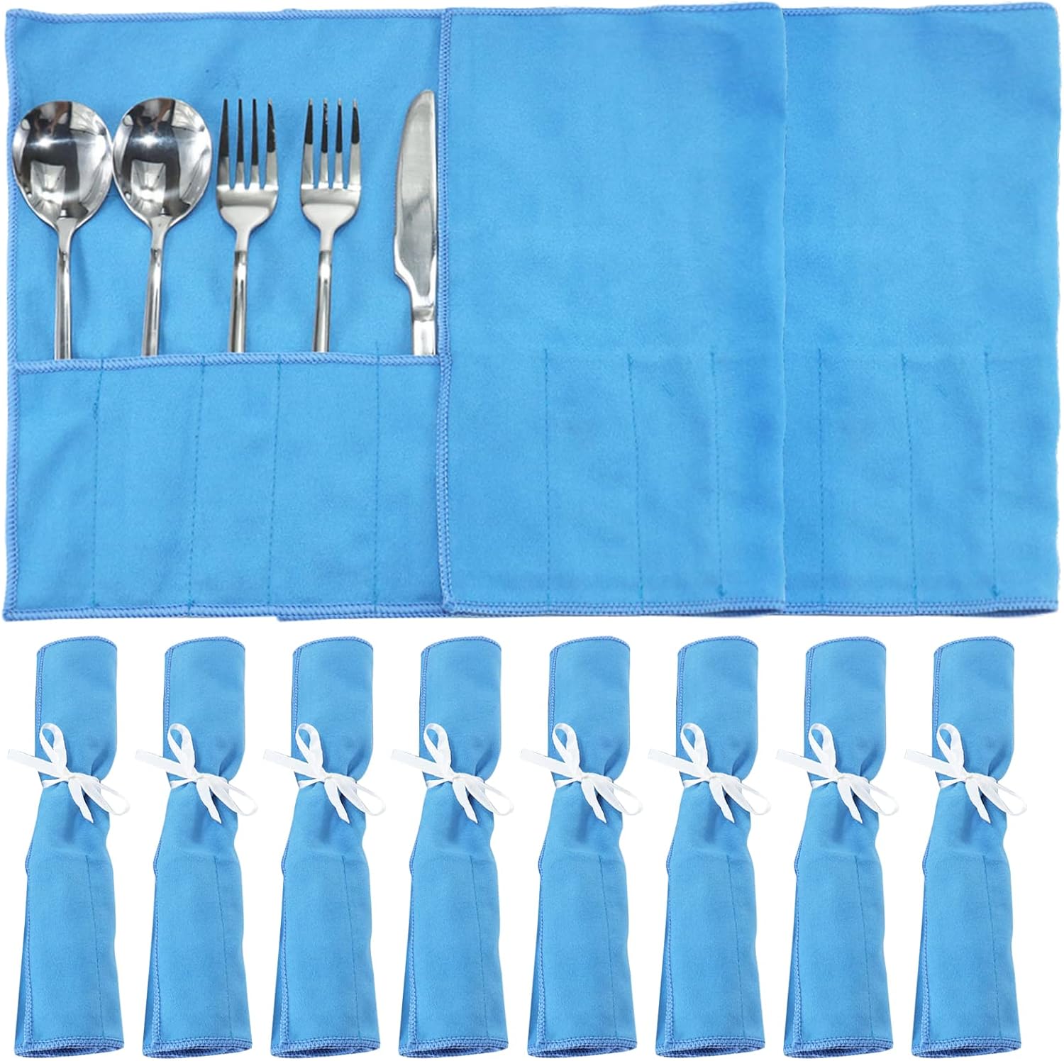 ikaufen 810Pcs Silver Storage Bags with Anti-Tarnish Flannel