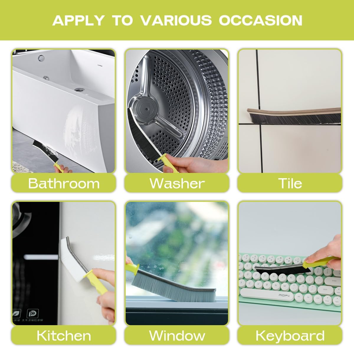 Crevice Cleaning Brush - PBT Stainless Steel for Tight Spaces