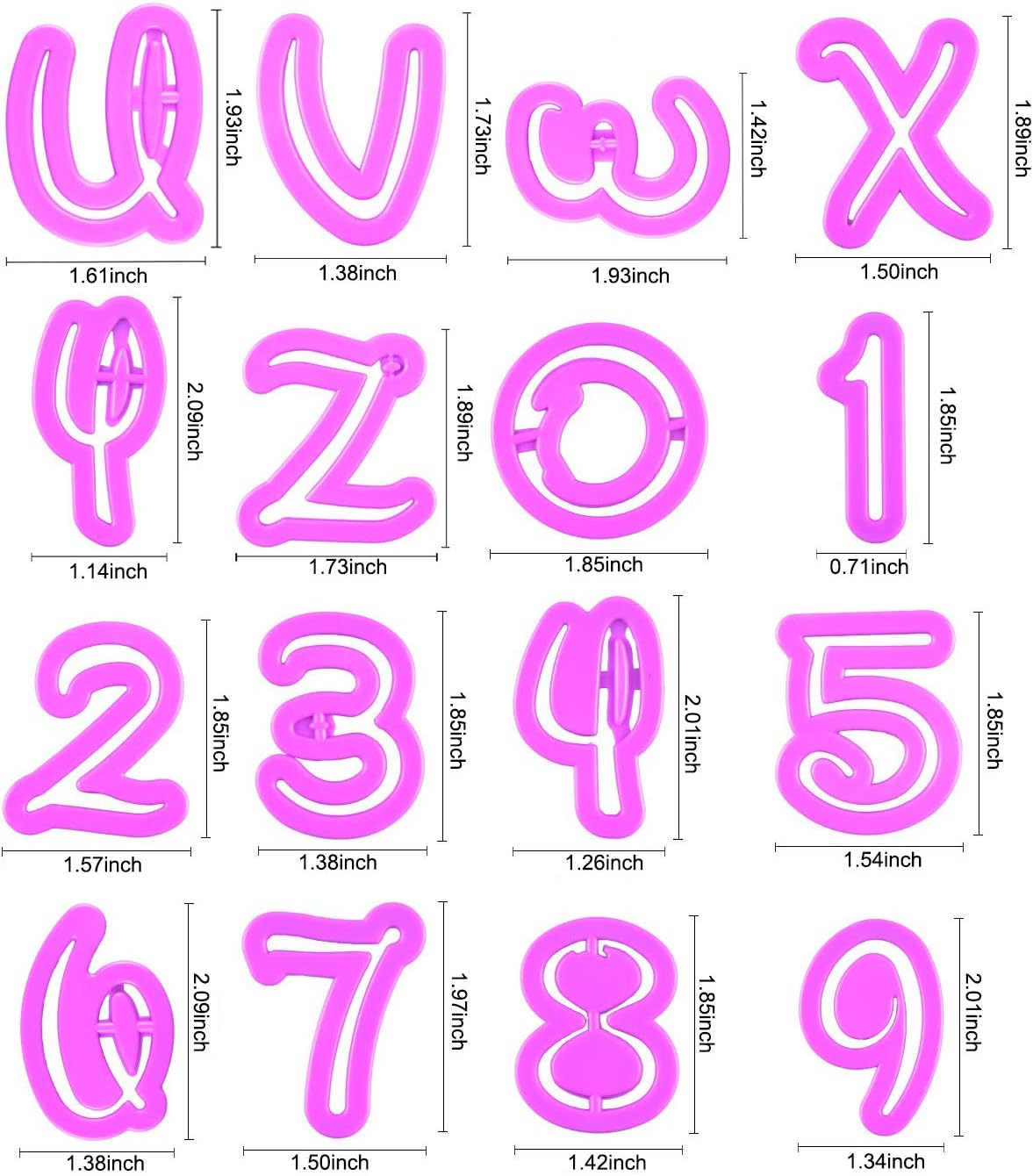 INSPEE 36pcs Alphabet Number Cookie Cutters Baking Tools