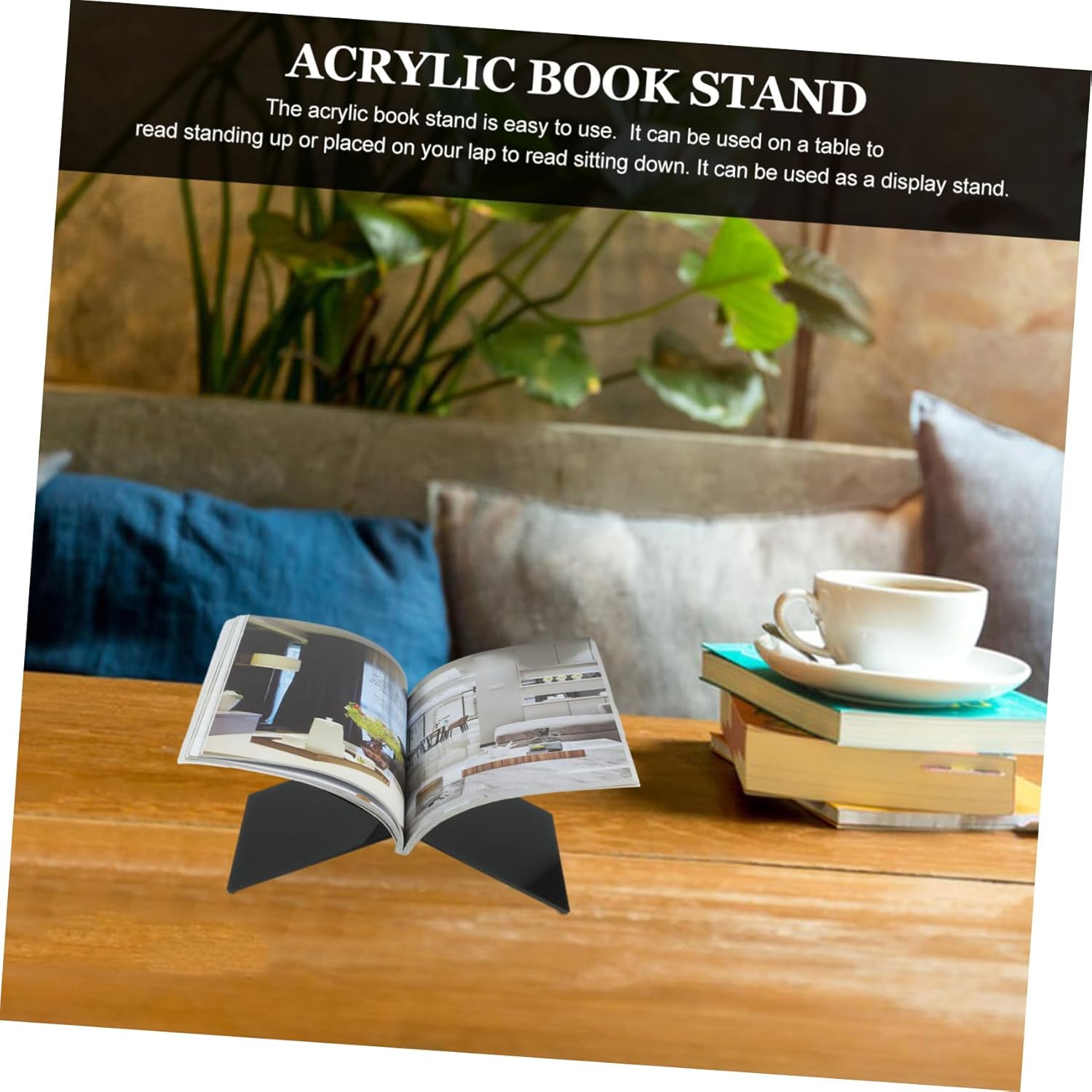COHEALI Acrylic Cookbook Stand Kitchen Display Stand