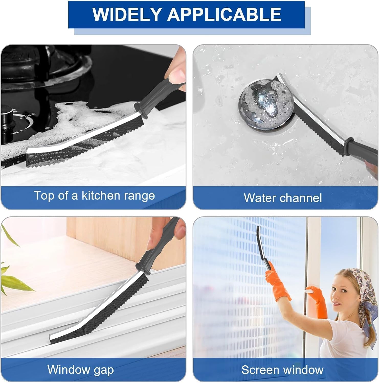 3 Pcs Bristled Crevice Cleaning Brush Set 1