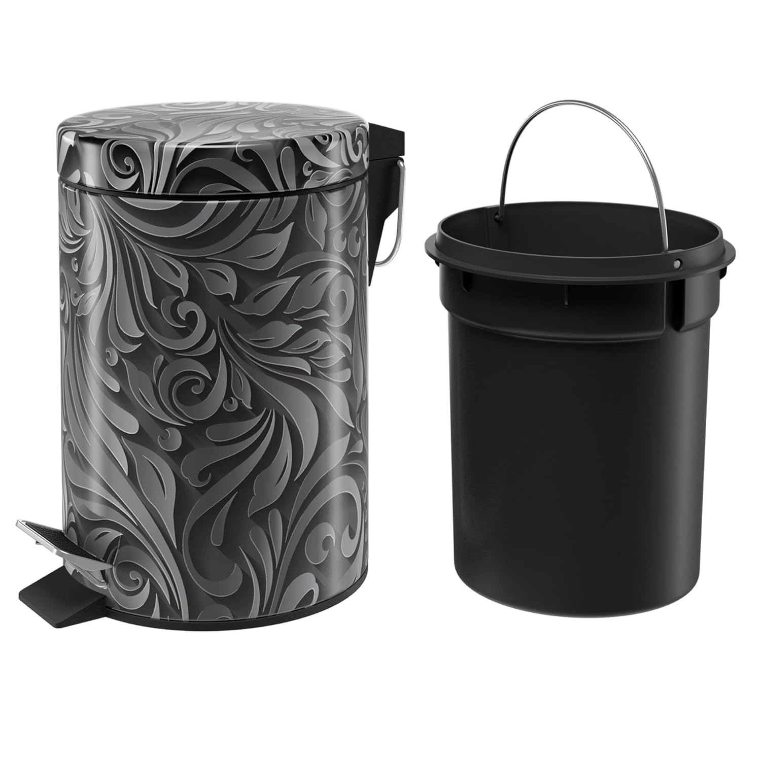 Sanilo 3L Trash Can with Soft Close and Floral Design