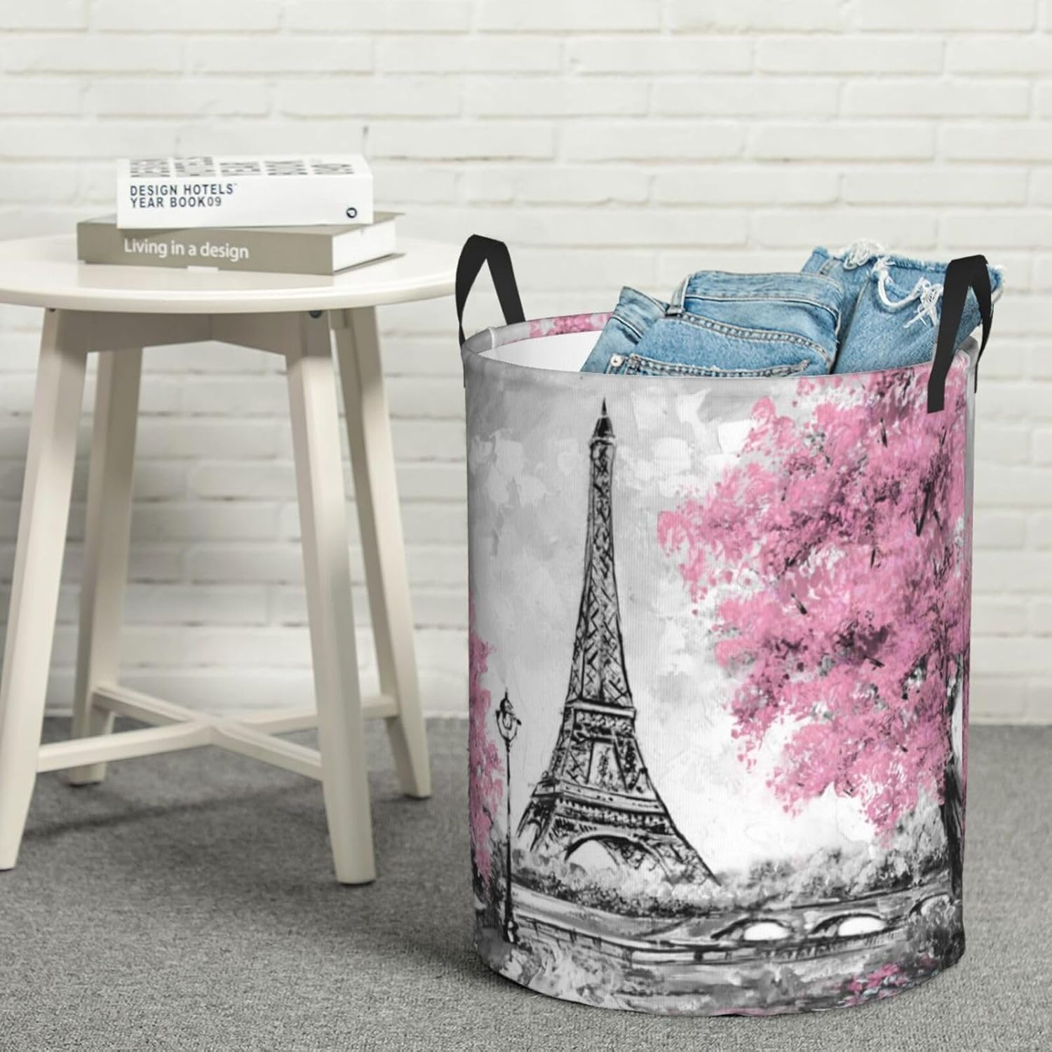 CooBex Large Pink Laundry Basket with Handles