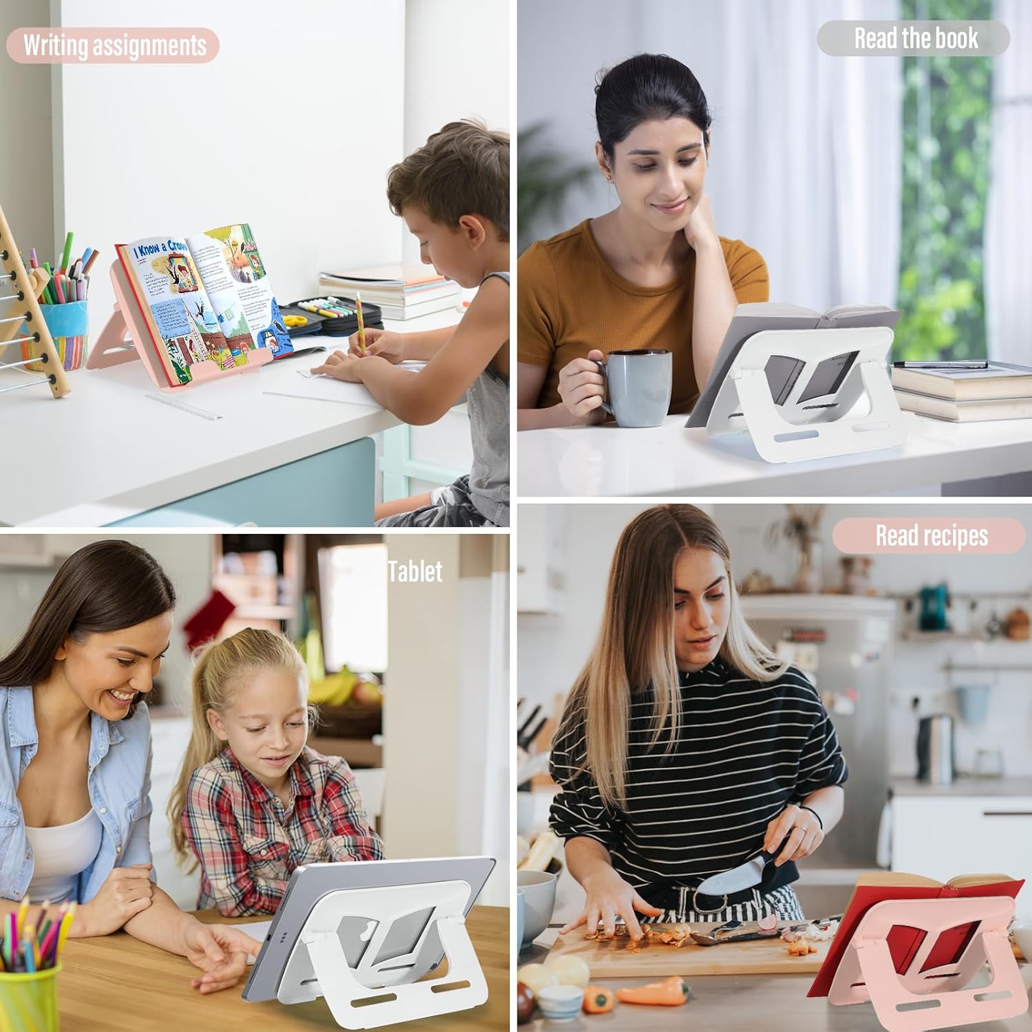 Dinrgo 2Pack Portable Book Stand for Kids Reading Hands Free 1