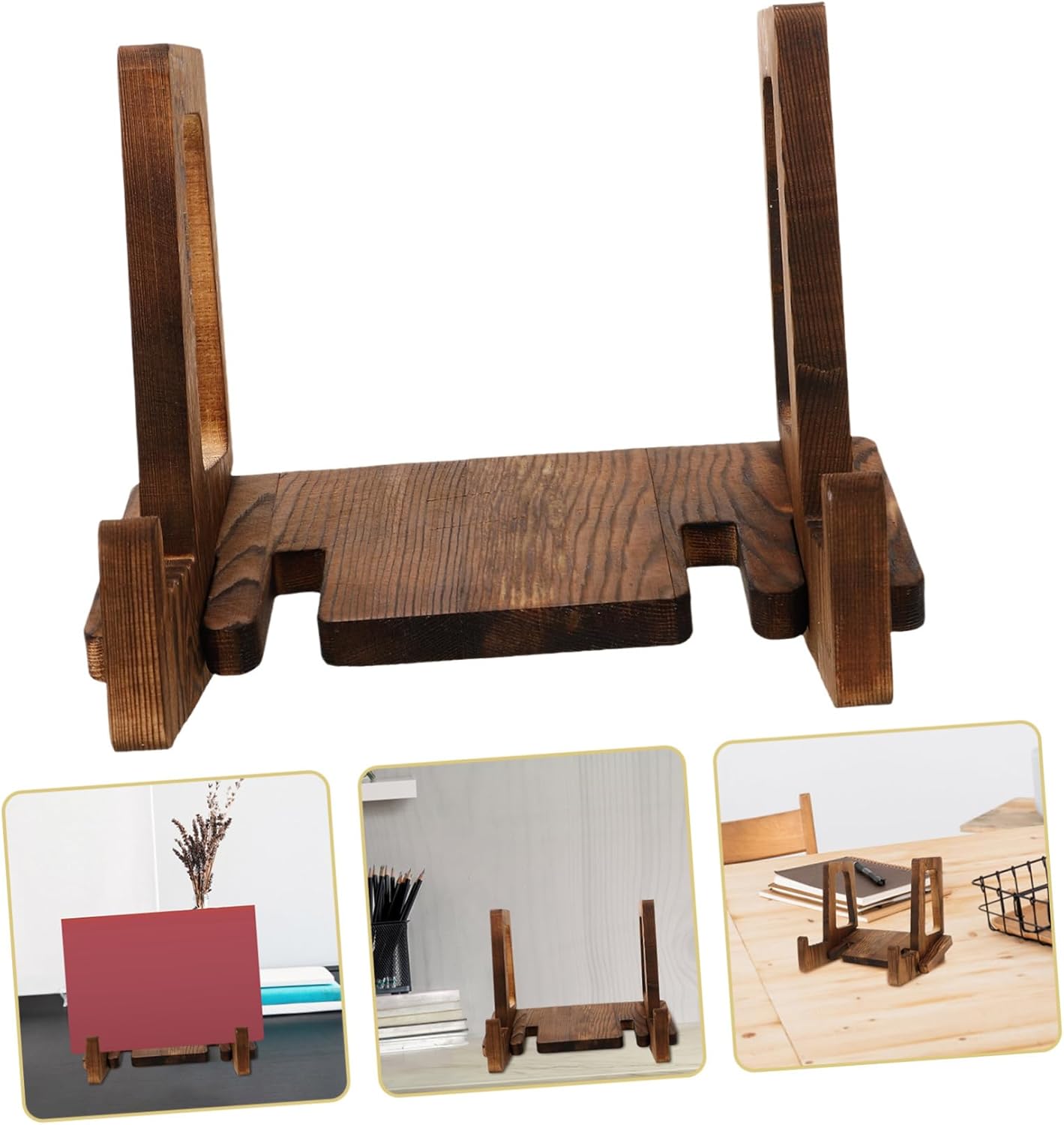 IMIKEYA 2pcs Wooden Recipe Stand Cookbook Holder Kitchen Decor