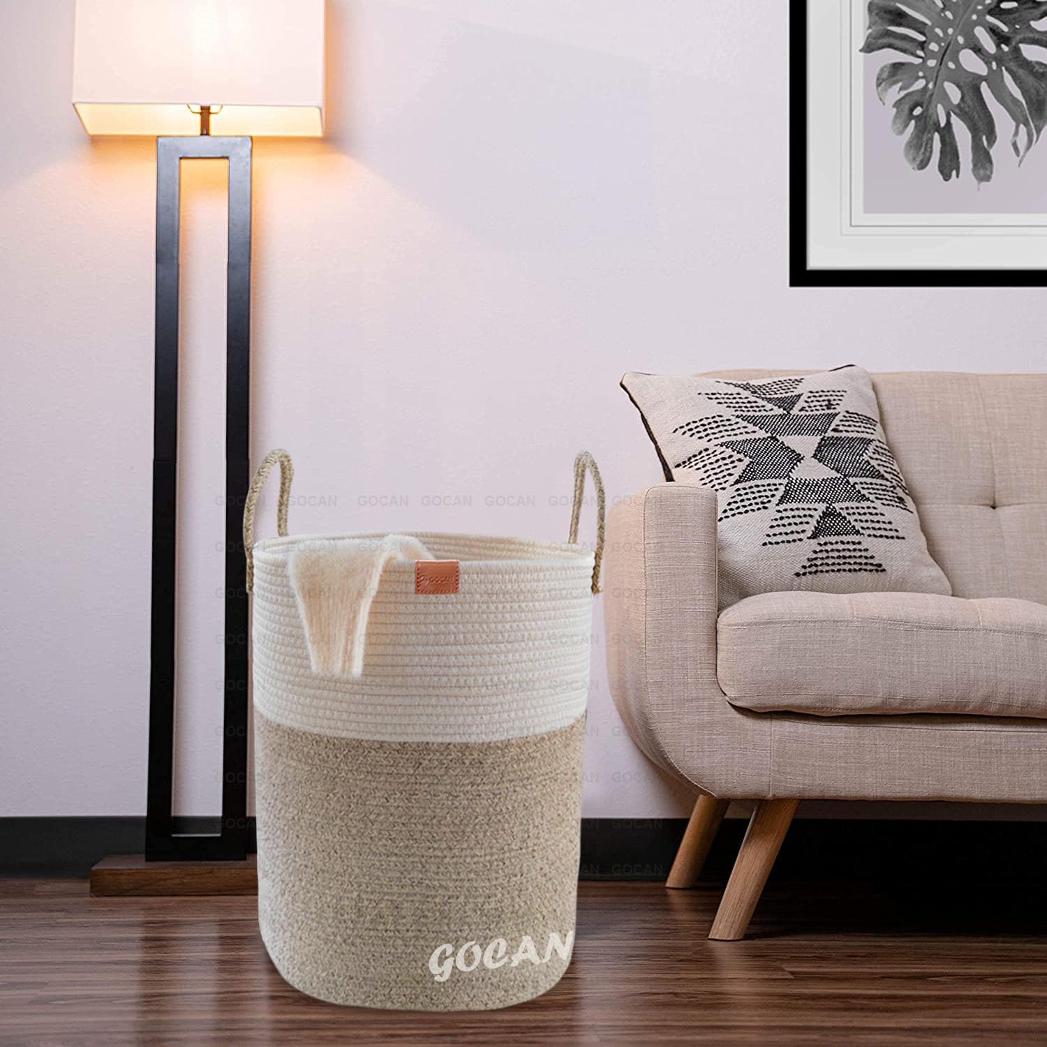 GOCAN Large Tall Laundry Hamper Basket Woven Storage 1