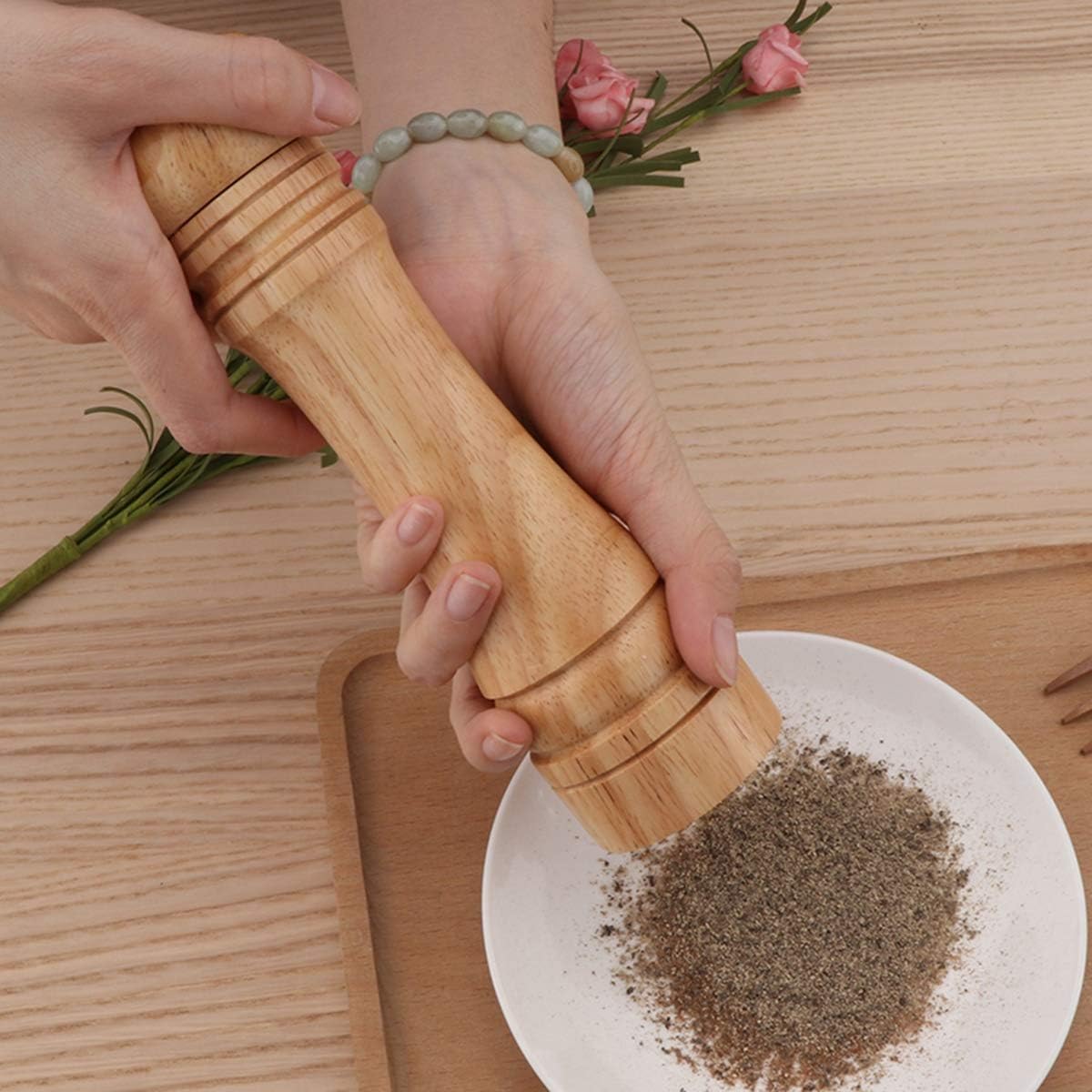 Wooden Salt and Pepper Mill Set 2 Pack