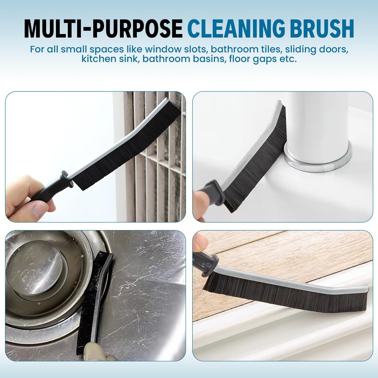 3 Pcs Crevice Cleaning Brush for Kitchen and Home Use
