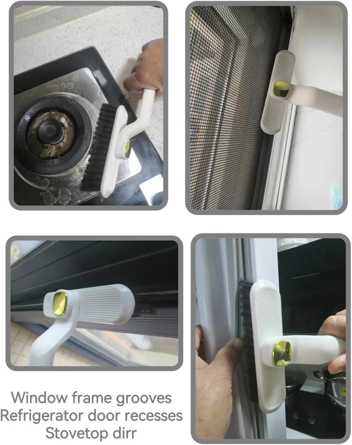2Pcs Rotating Crevice Brush for Bathroom and Small Spaces