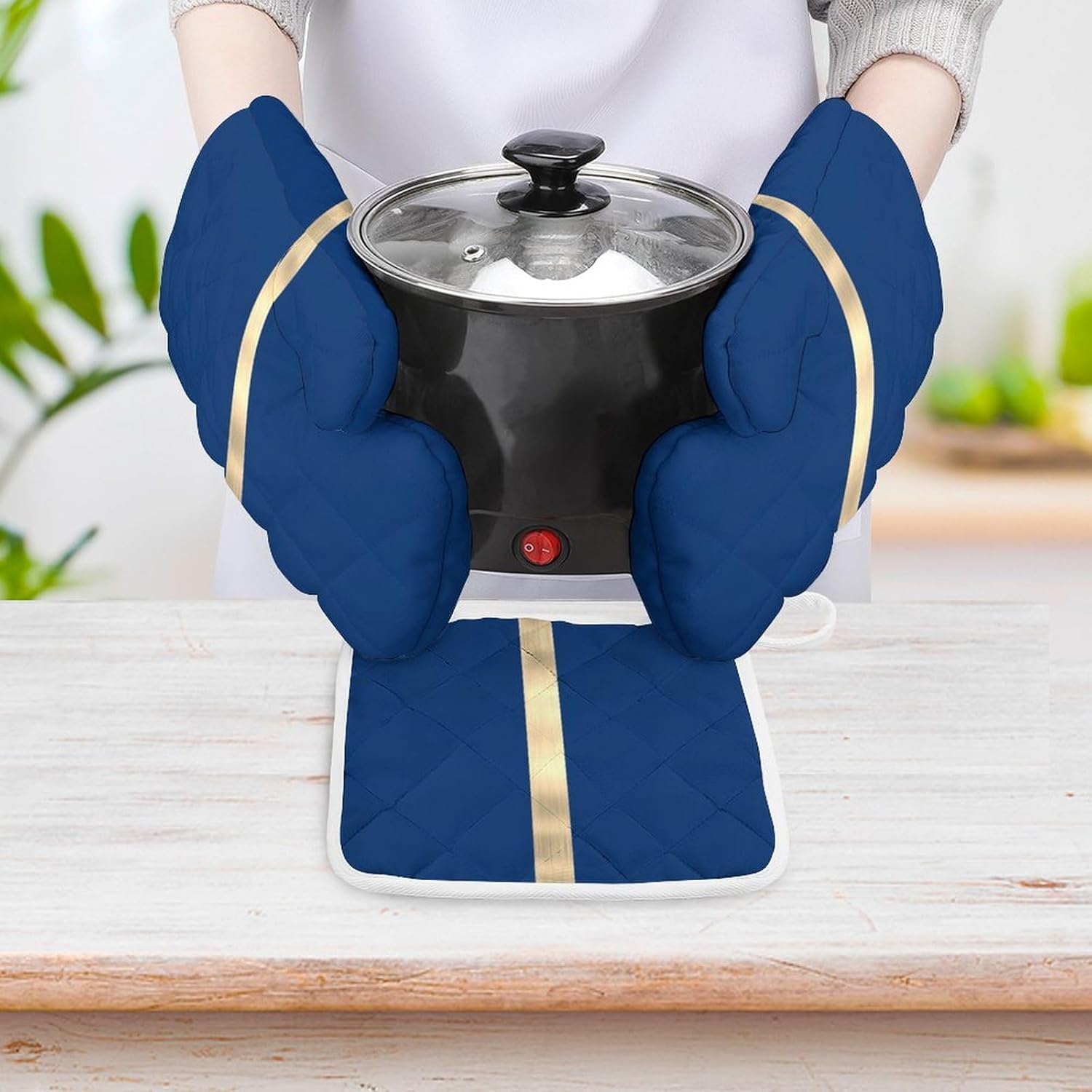 Curdesi 3PCS Oven Mitts and Pot Holders Set