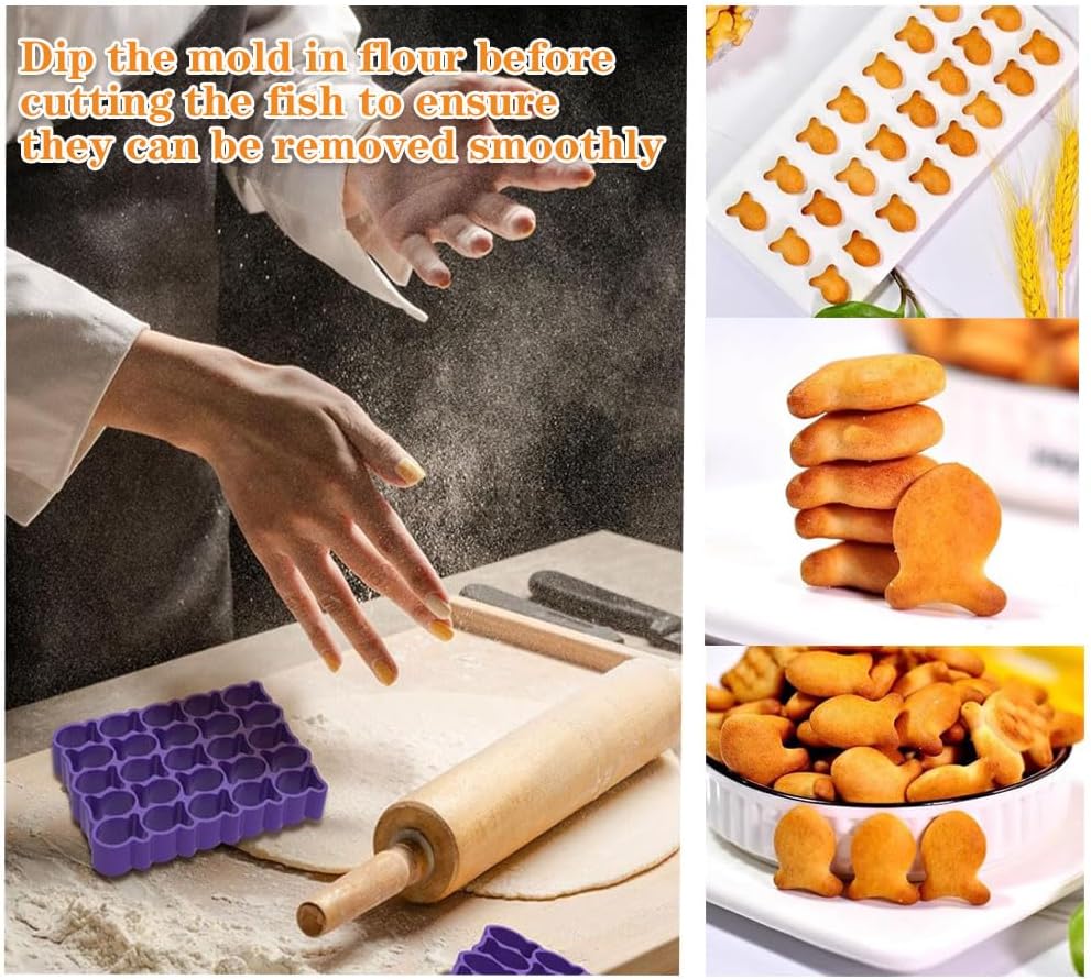 25 Cavity Goldfish Cookie Cutter - Purple