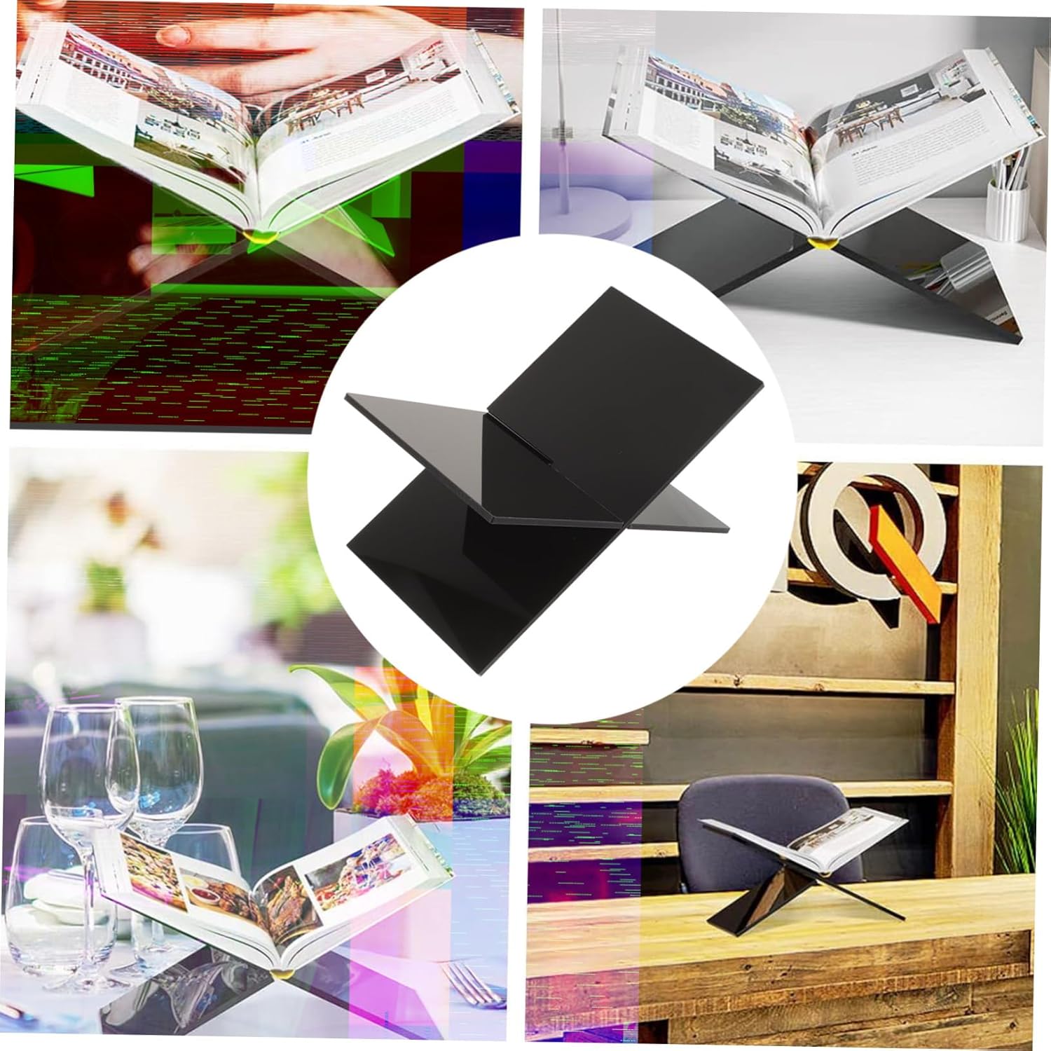 Cabilock Acrylic Cookbook Stand Bookshelf Tablet Holder
