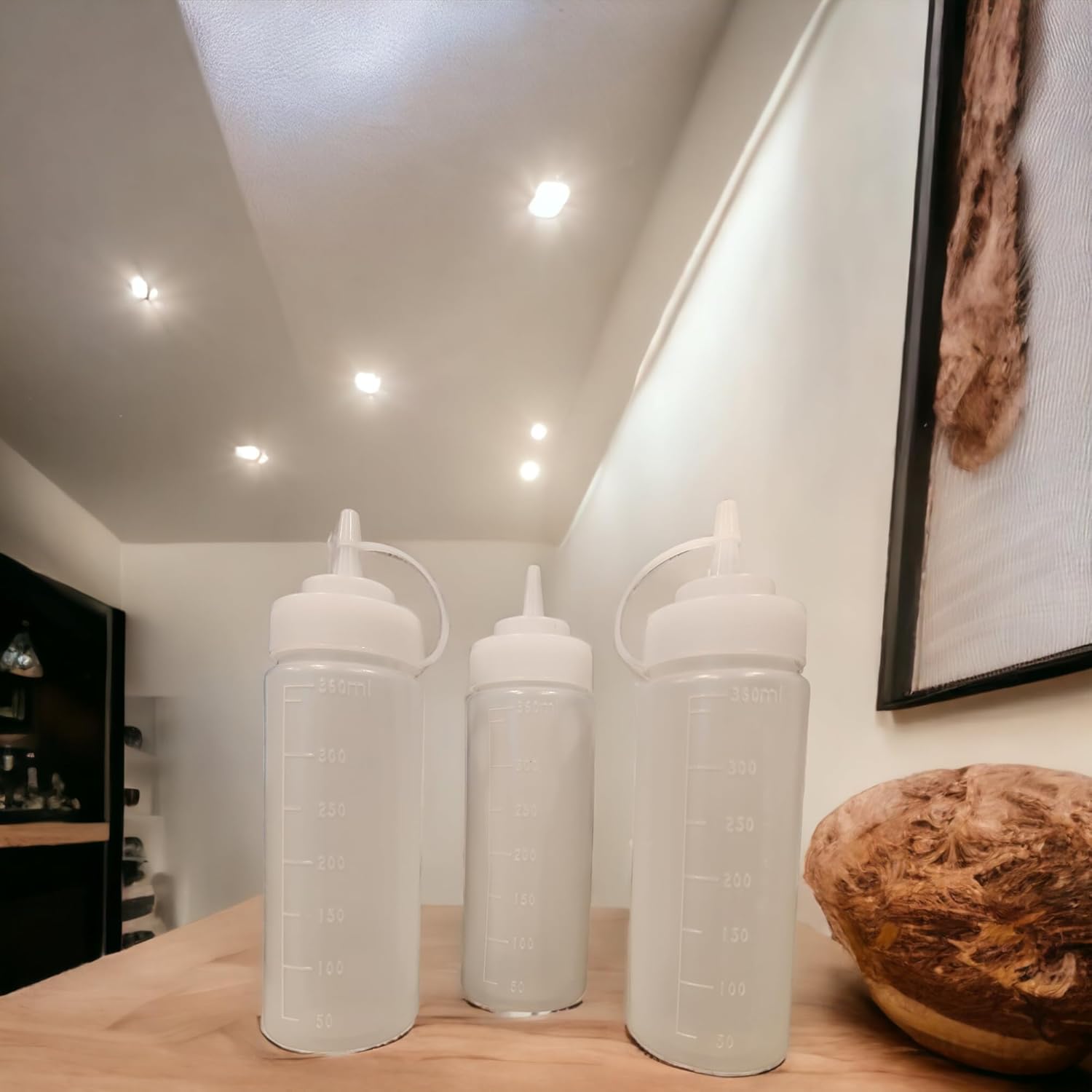 JUST-BUY 3-Pack 12 Oz Condiments Squeeze Bottles BPA Free